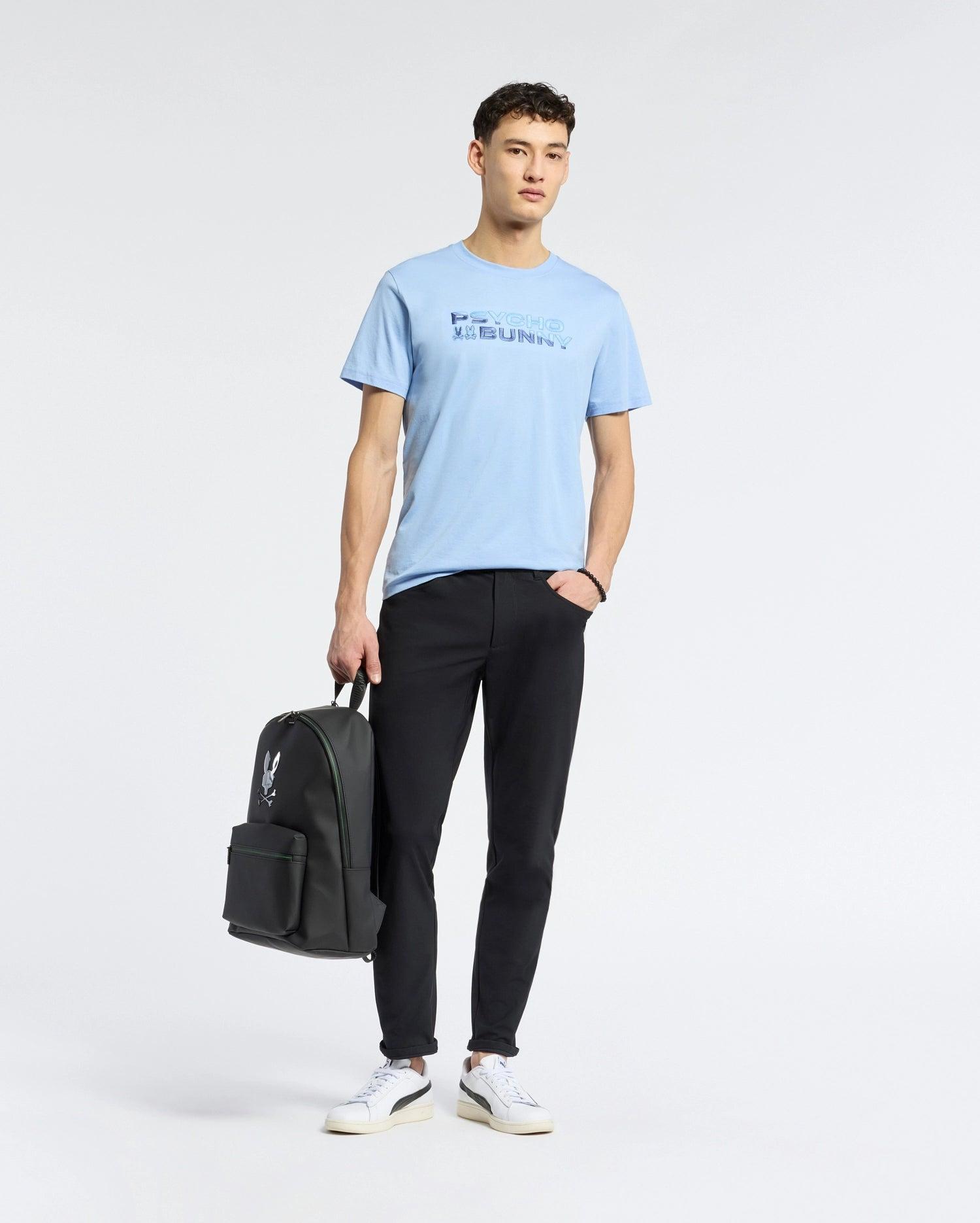 Men's Berni Embroidered Wordmark Graphic Tee 472 SERENITY / XS Product Image