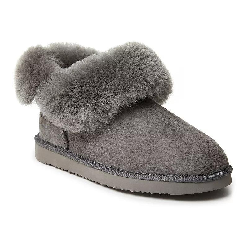 Fireside By Dearfoams Perth Wool-Lined Foldover Women's Boot Slippers, Size: 11, Black Product Image