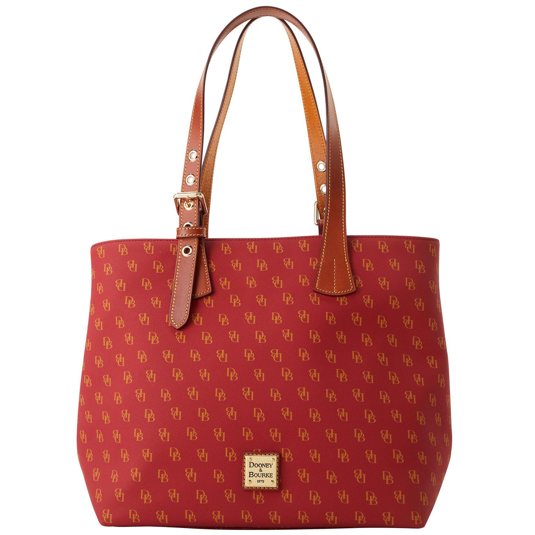 Dooney & Bourke Womens Gretta Emily Coated Cotton Tote Shopping Bag in Red Product Image