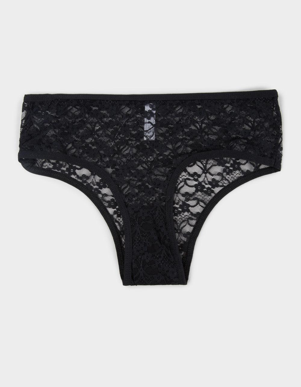 FULL TILT Allover Lace Cheeky Panties - OLIVE Product Image