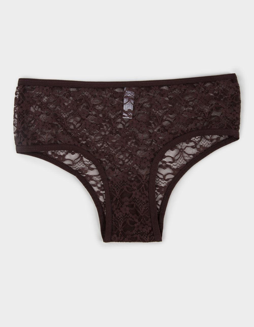 FULL TILT Allover Lace Cheeky Panties - OLIVE Product Image