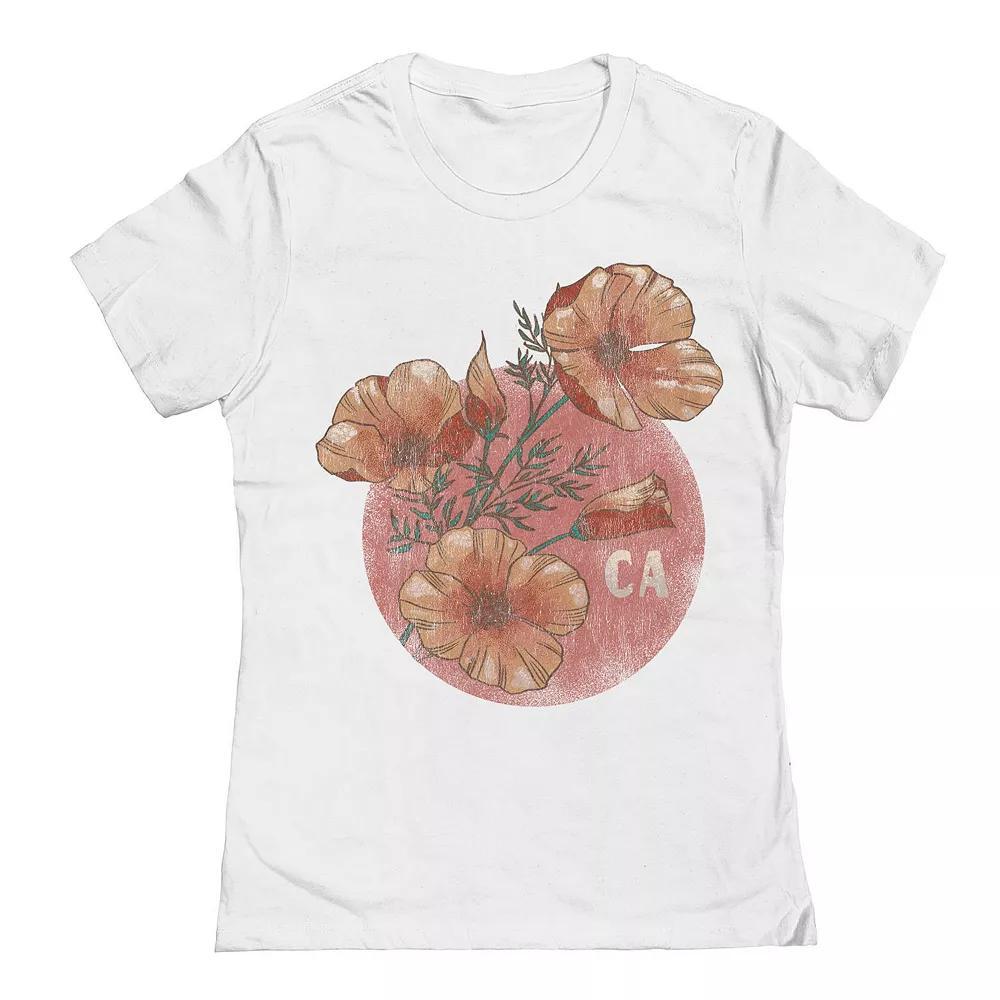Junior's Calipoppy Graphic Tee, Girl's, Size: Large, White Product Image