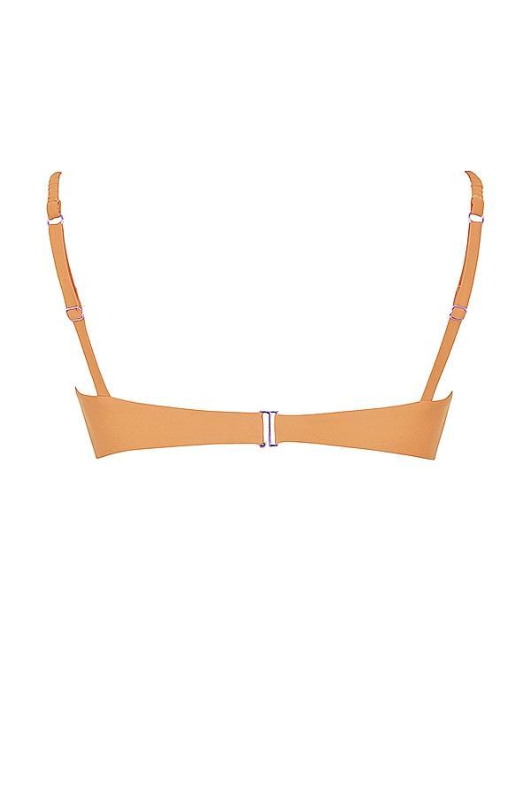 Cassis  light orange ruched bikini top Product Image