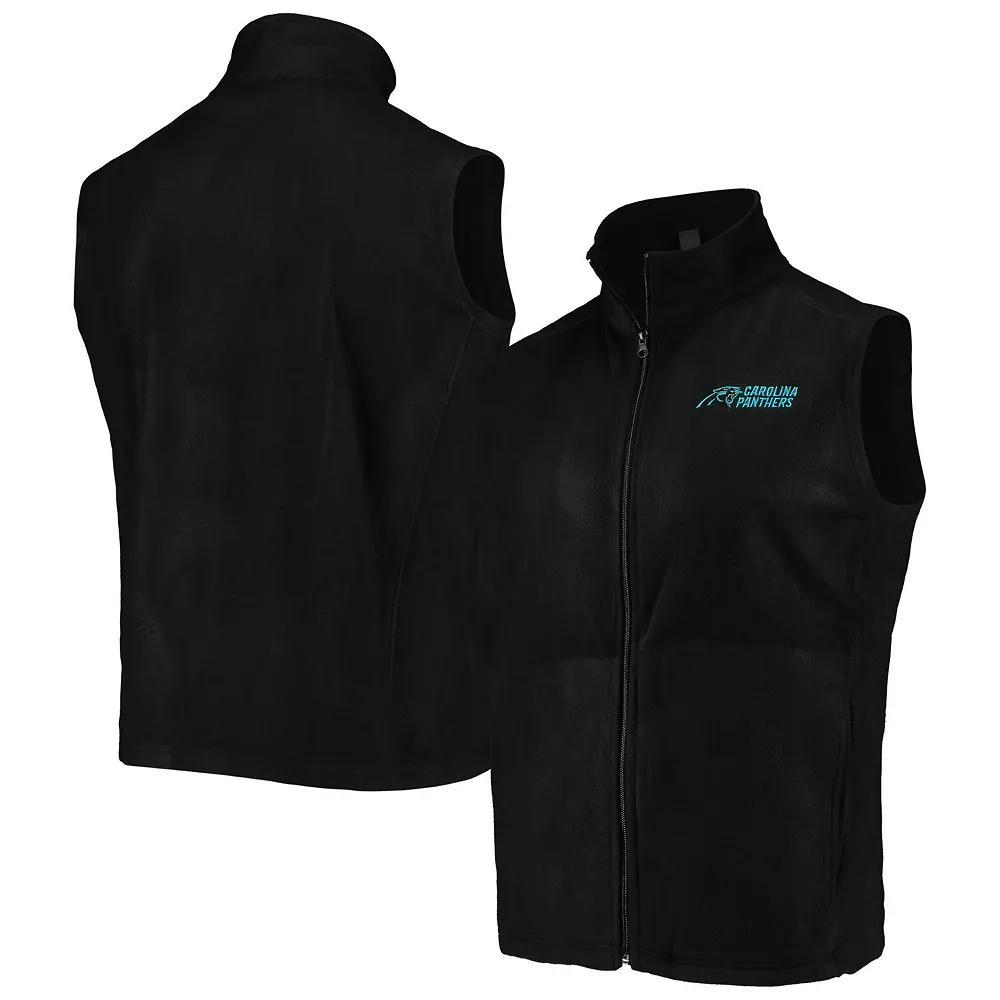 Men's Black Carolina Panthers Houston Fleece Full-Zip Vest, Size: Small Product Image