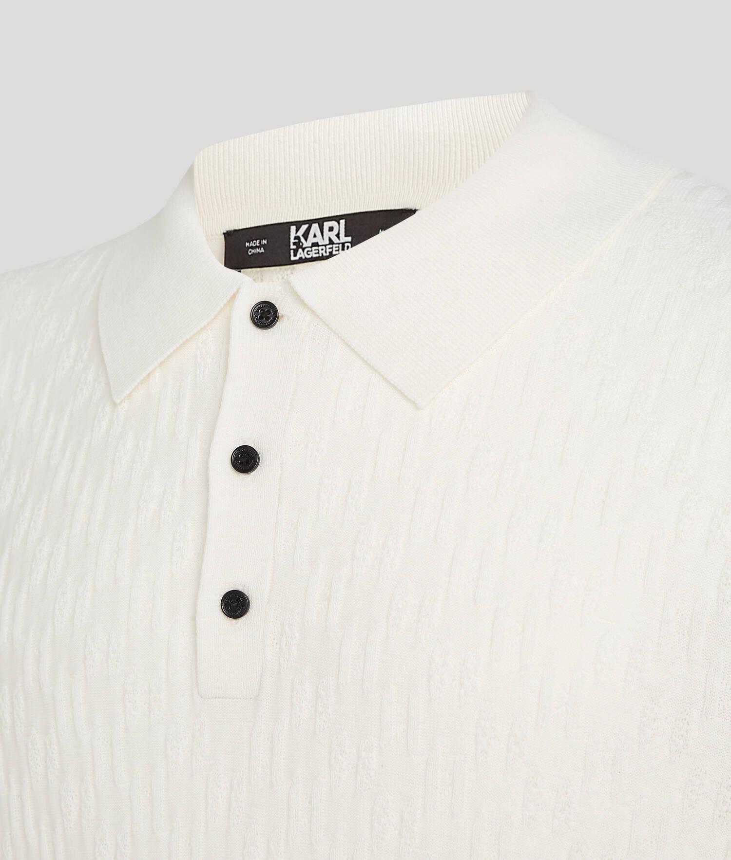 KL MONOGRAM KNITTED POLO SHIRT Product Image