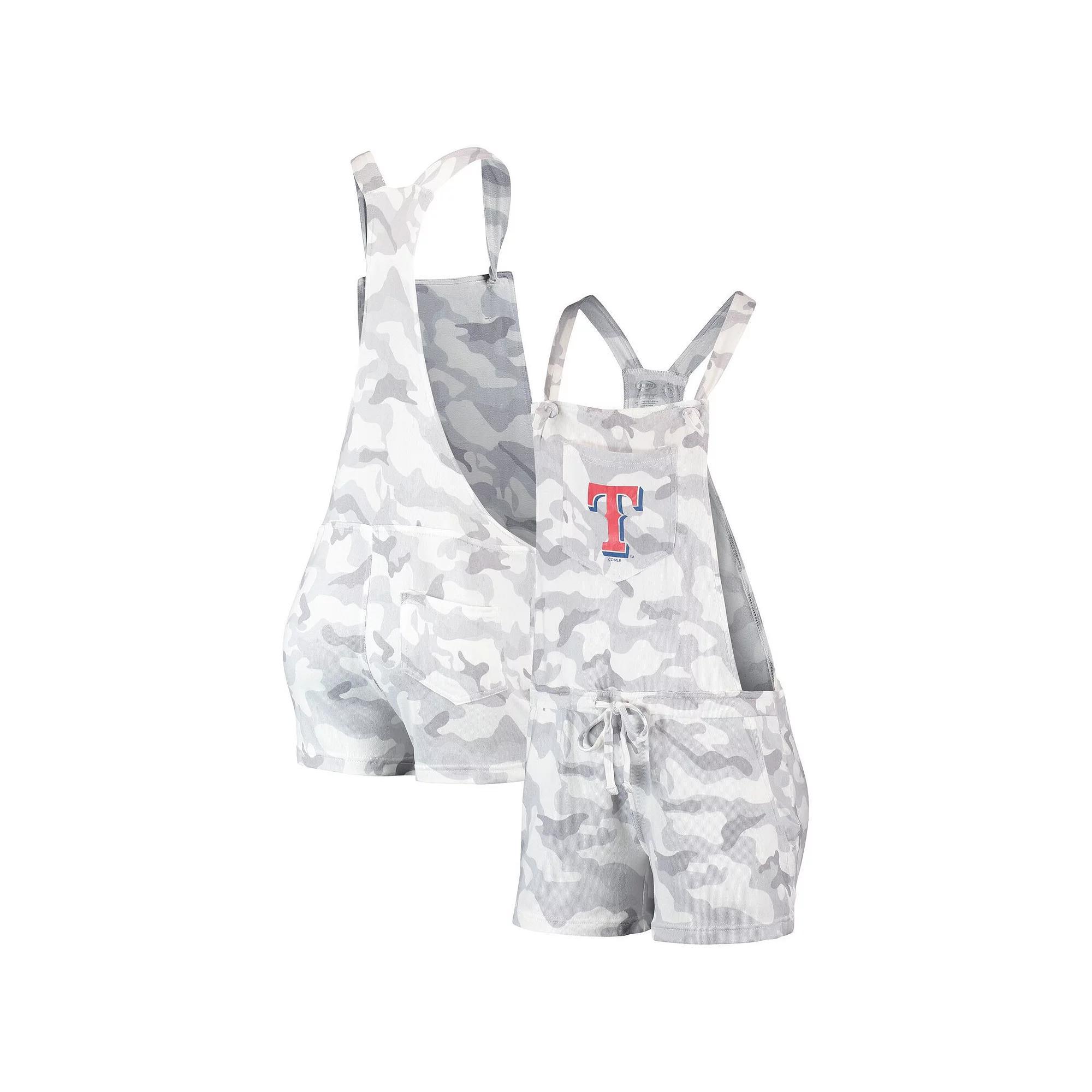 Womens Concepts Sport Gray Texas Rangers Camo Overall Romper Product Image