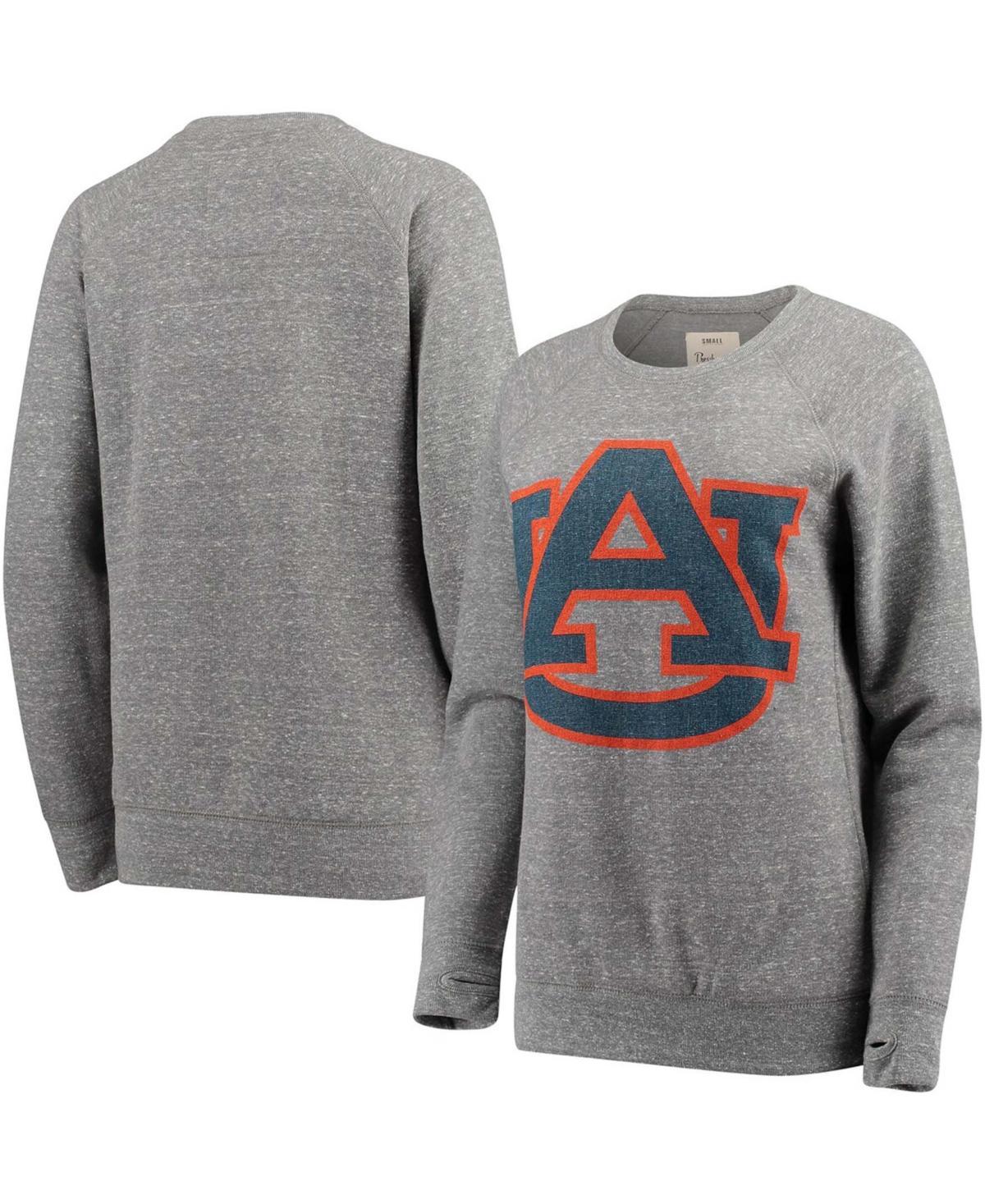 Women's Pressbox Heathered Gray Auburn Tigers Big Team Logo Knobi Fleece Tri-Blend Crew Neck Sweatshirt, Size: XL, Grey Product Image