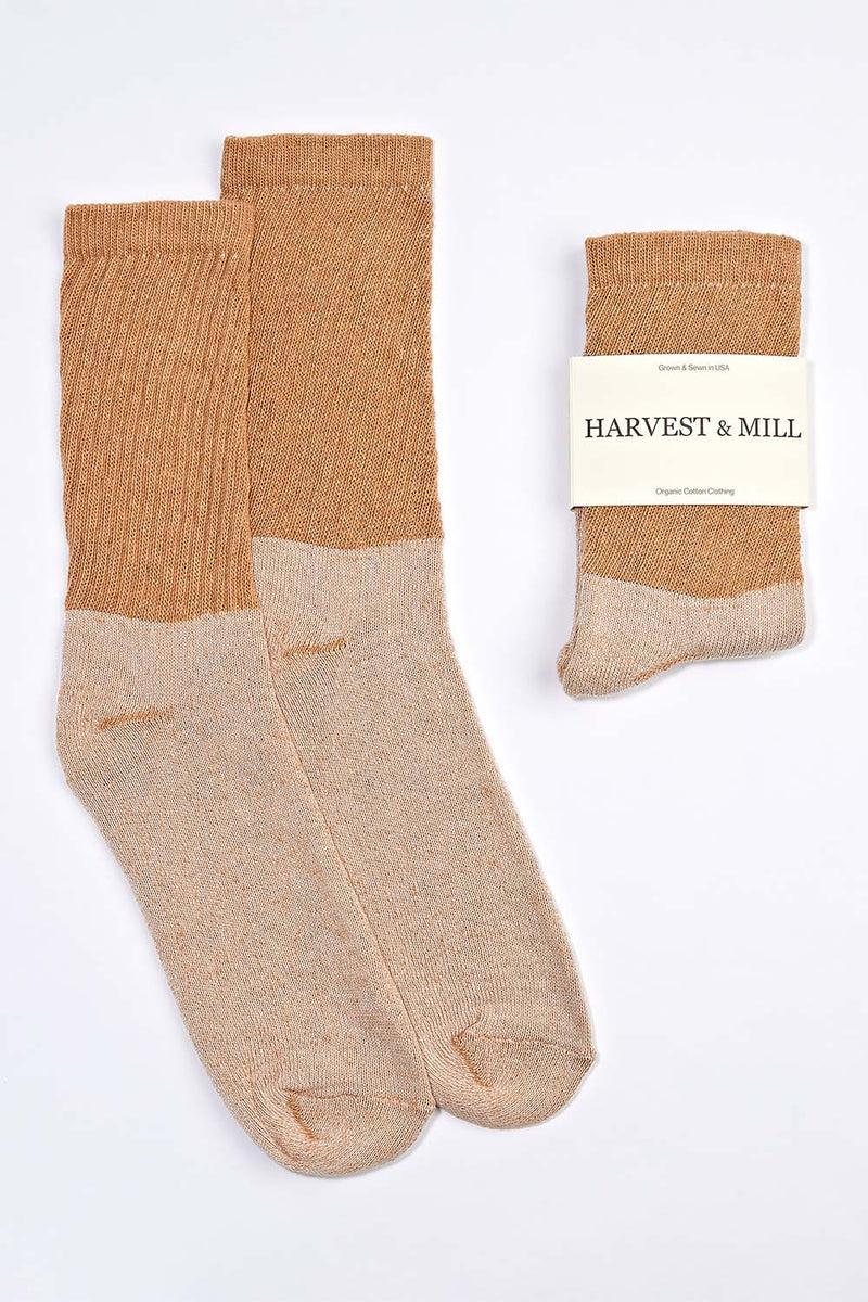 Men's Organic Cotton Socks Brown Crew Product Image