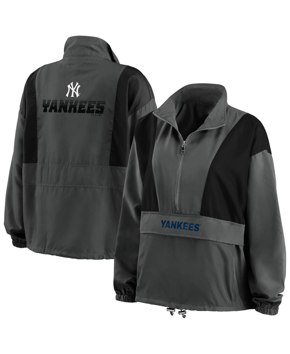 Womens WEAR by Erin Andrews Charcoal Chicago Cubs Packable Half-Zip Jacket Product Image
