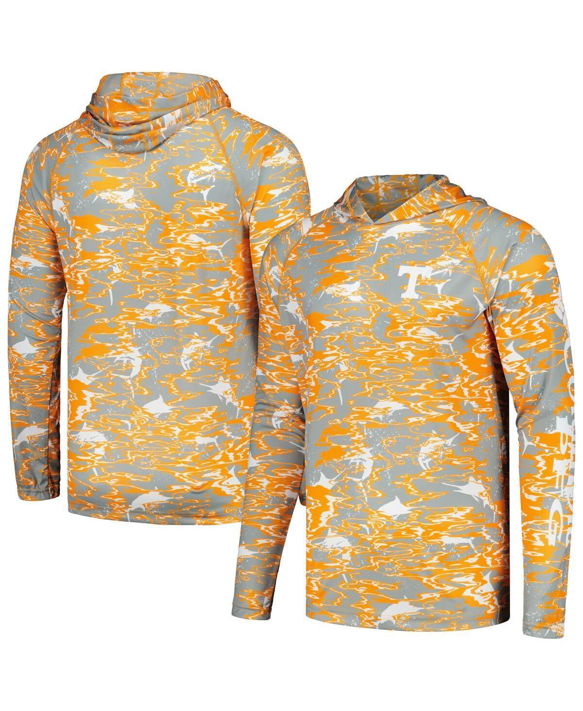 Men's Columbia  Tennessee Orange Tennessee Volunteers PFG Terminal Tackle Omni-Shade Rippled Long Sleeve Hooded T-Shirt, Size: Large Product Image