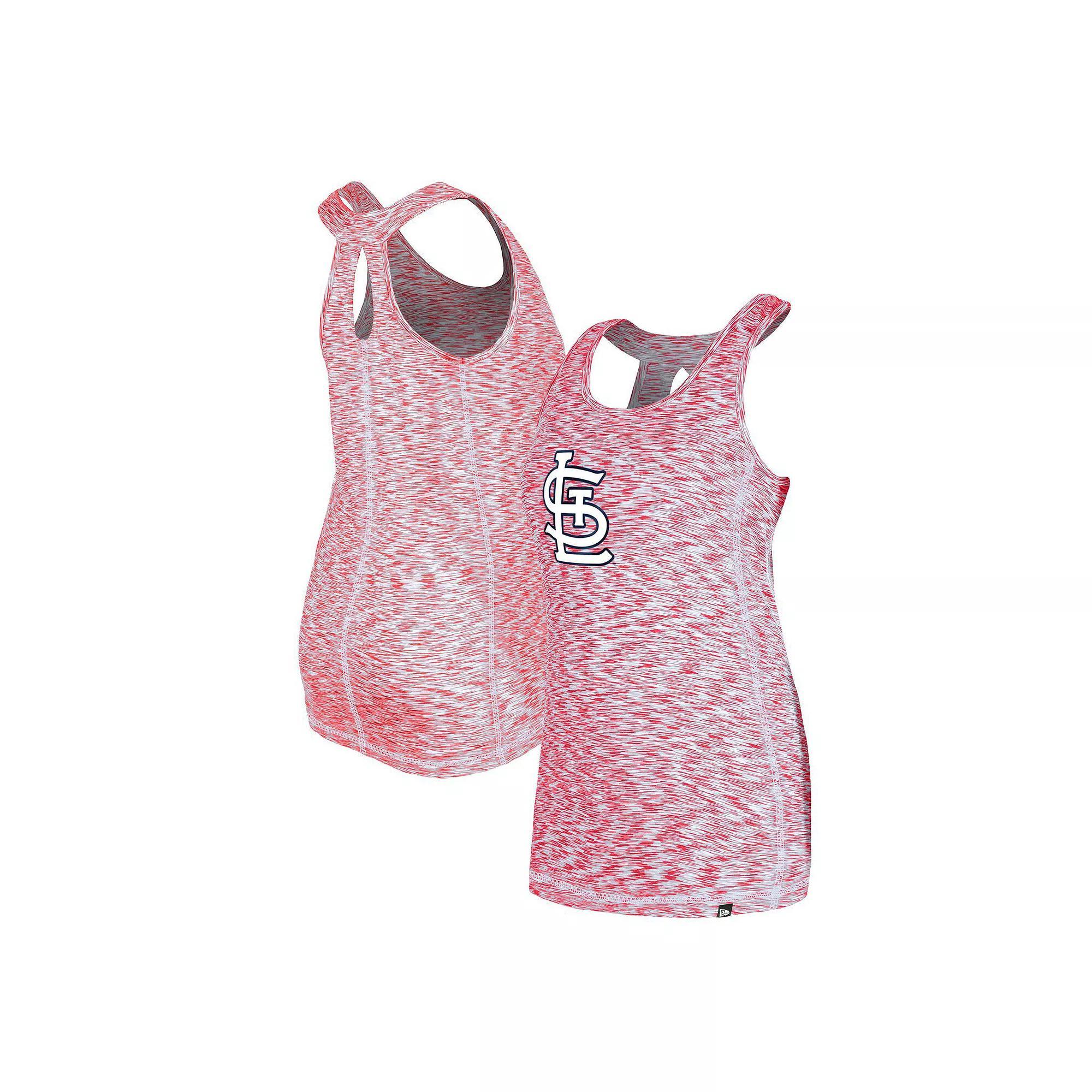Women's New Era Red St. Louis Cardinals Space Dye Keyhole Back Tank Top, Size: Medium Product Image