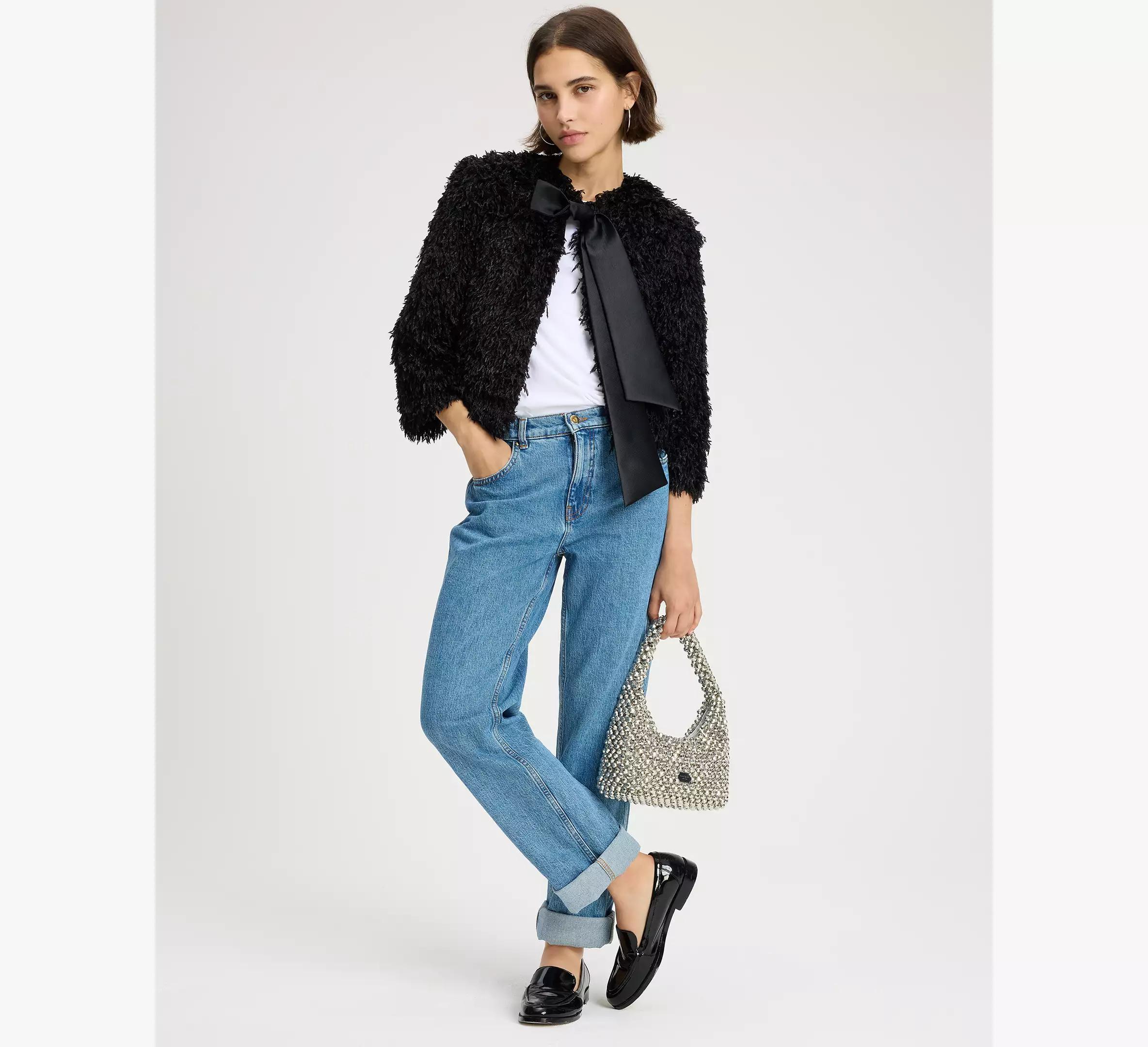 Faux Feather Bow Jacket Product Image