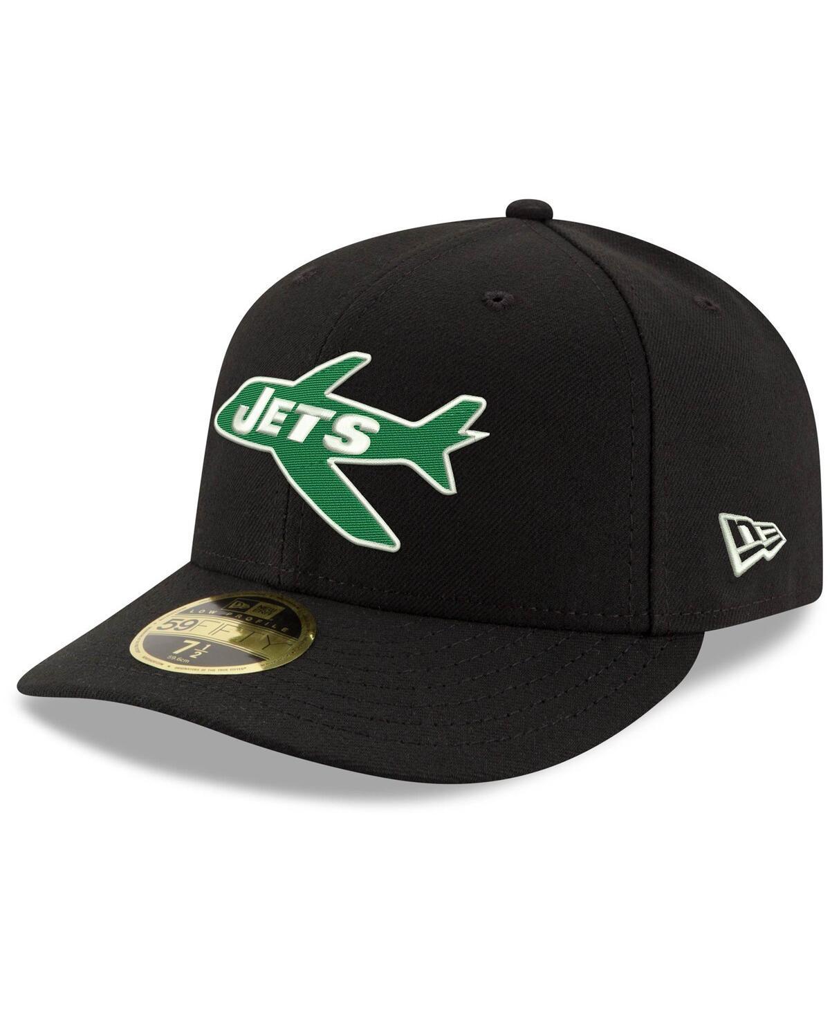 Men's New Era Black New York Jets Omaha Throwback Low Profile 59FIFTY Fitted Hat, Size: 6 7/8 Product Image