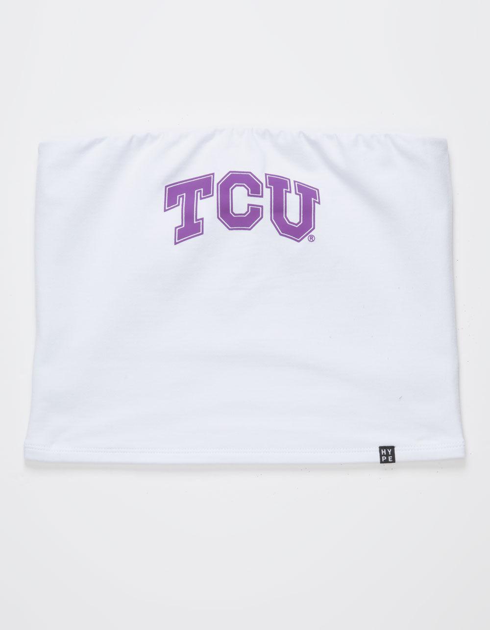 HYPE AND VICE Texas Christian University Womens Tube Top - WHITE Product Image