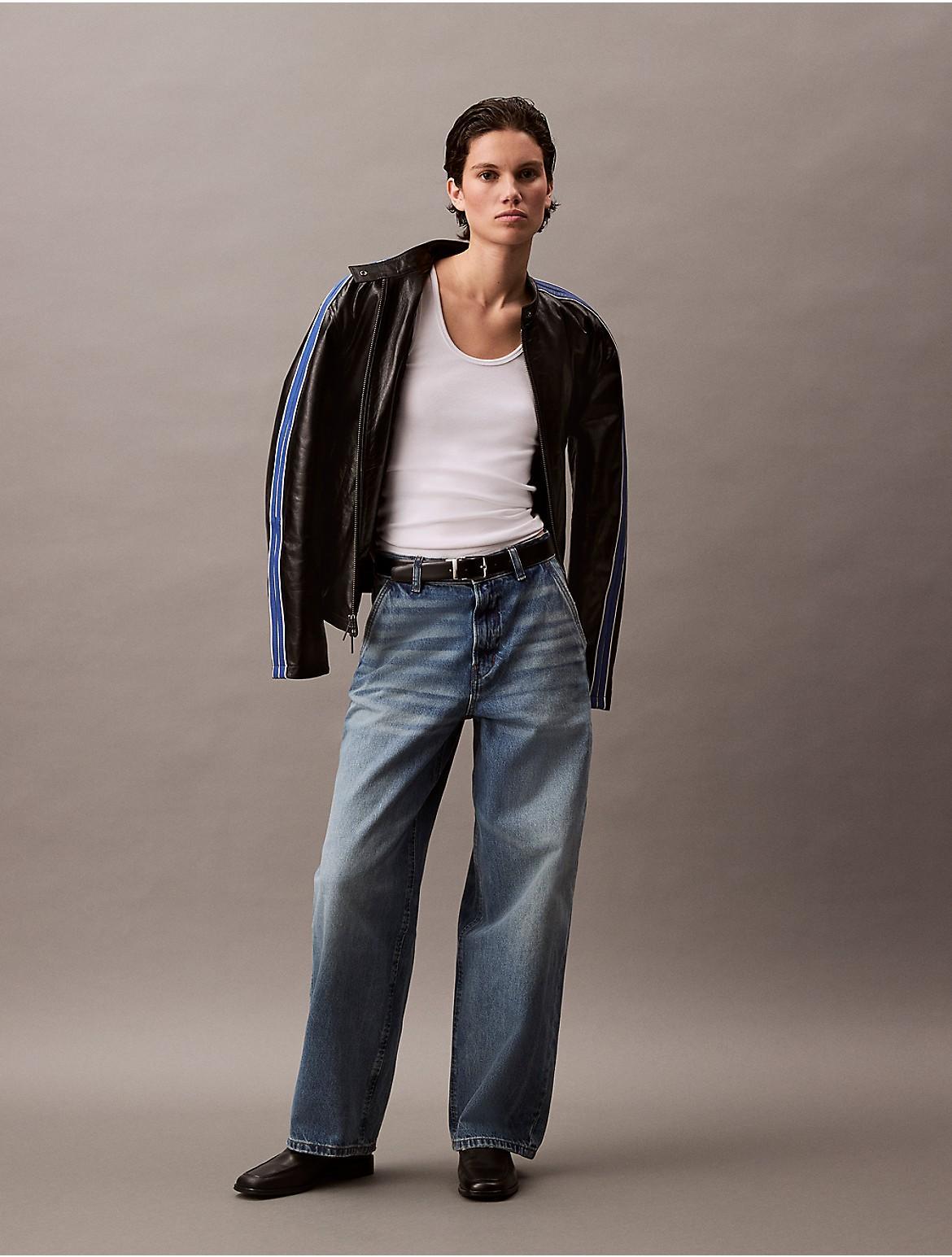Calvin Klein Women's High Rise Barrel Jeans - Black - 32 Product Image