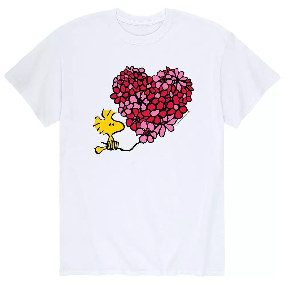 Mens Peanuts Woodstock Floral Heart Tee Product Image