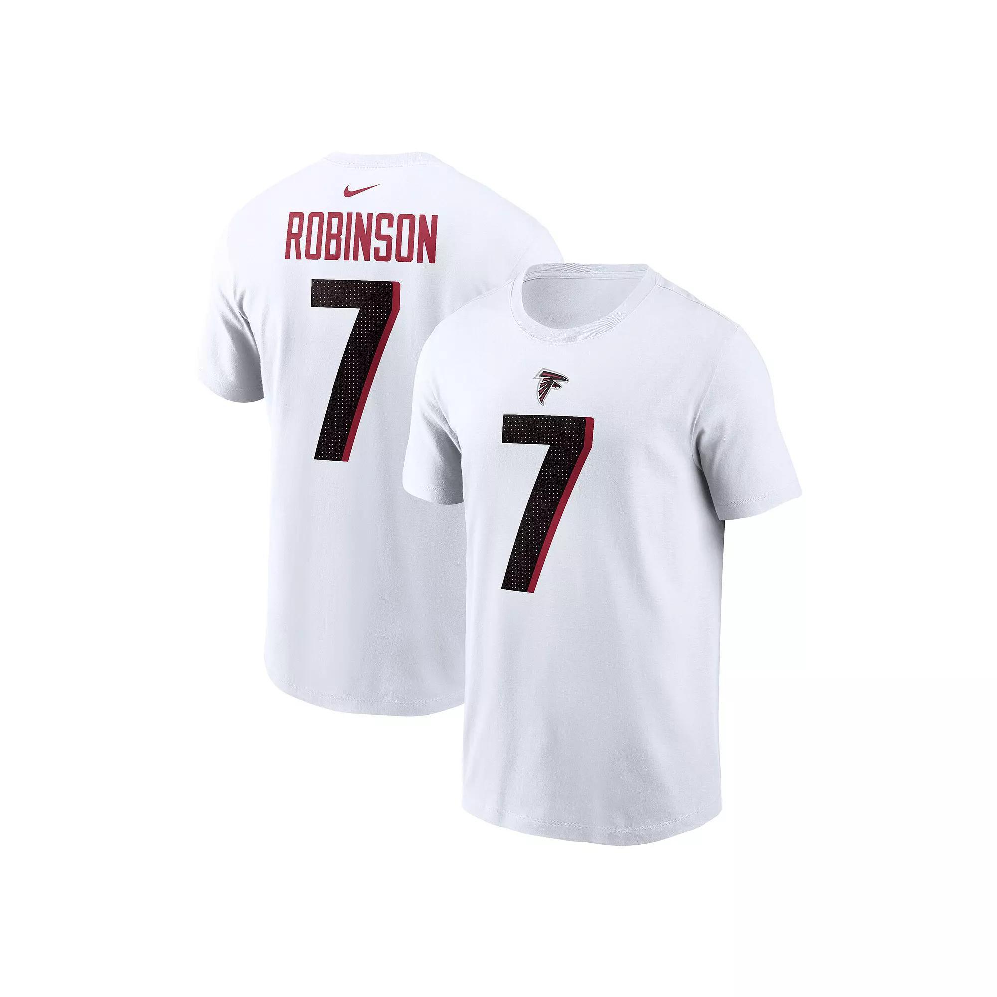 Men's Nike Bijan Robinson White Atlanta Falcons Player Name & Number T-Shirt, Size: Large Product Image