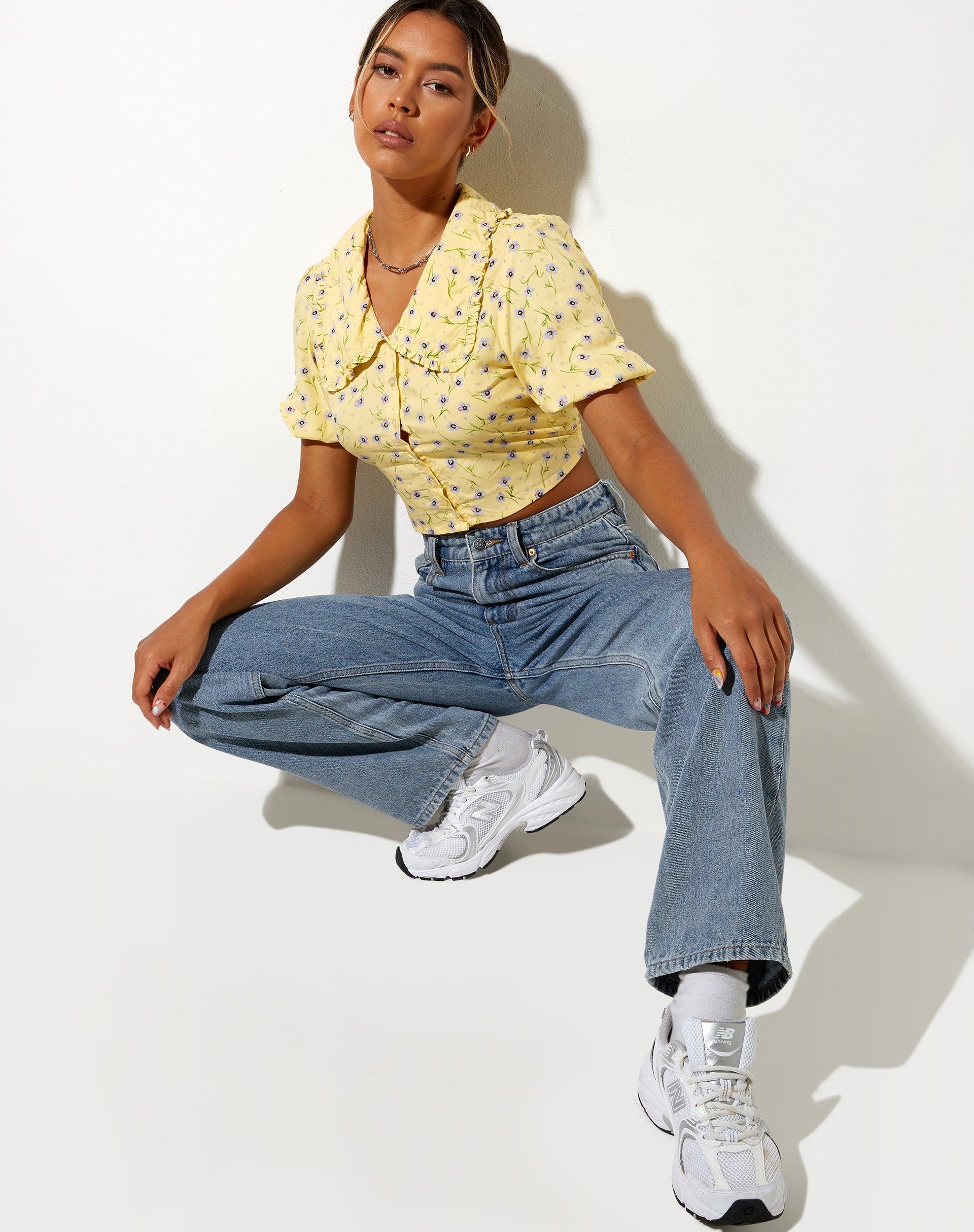 Tucci Top in Wild Flower Lemon Drop Product Image