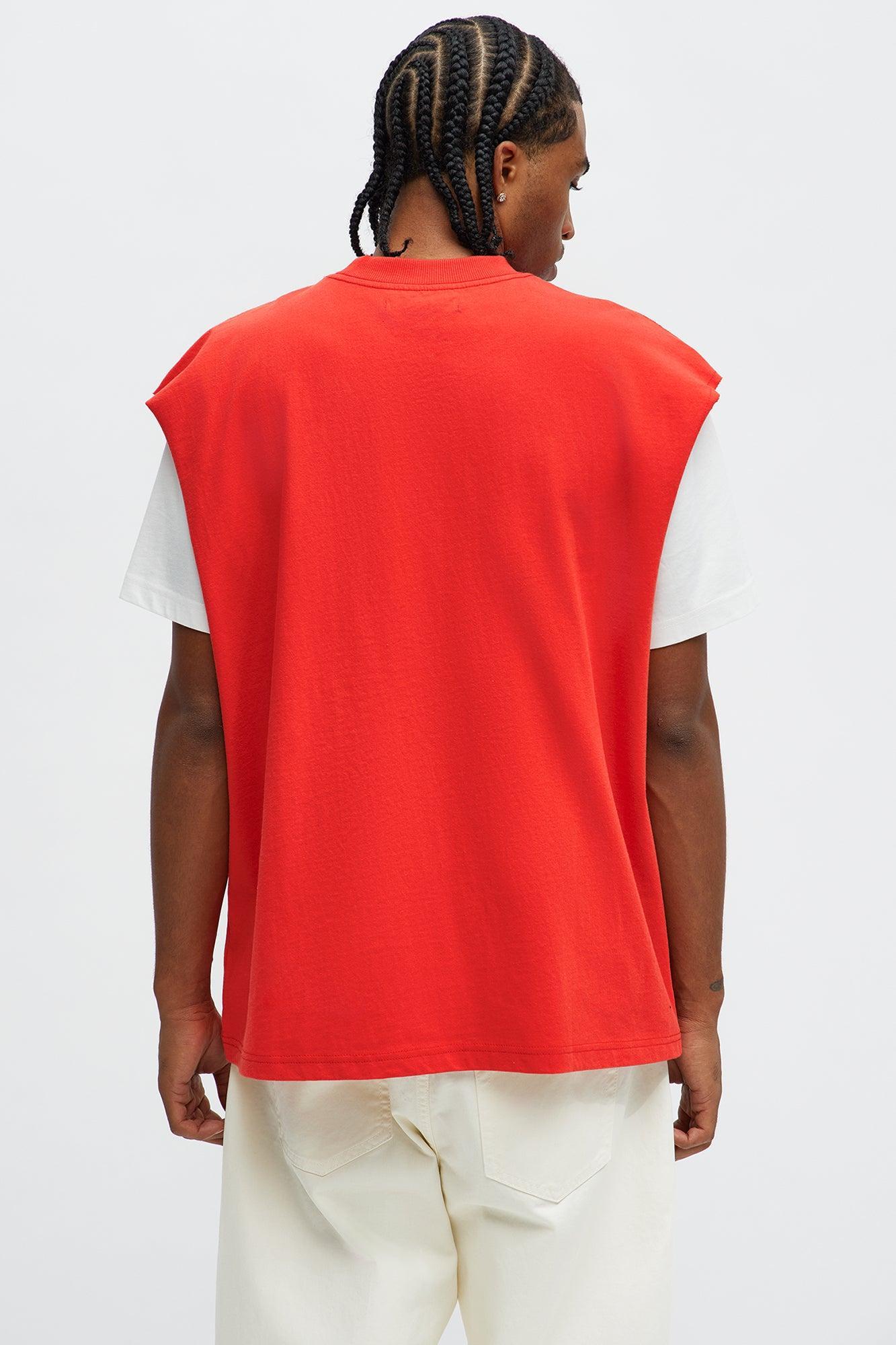 Relaxed Heavyweight Muscle Tee - Red Product Image