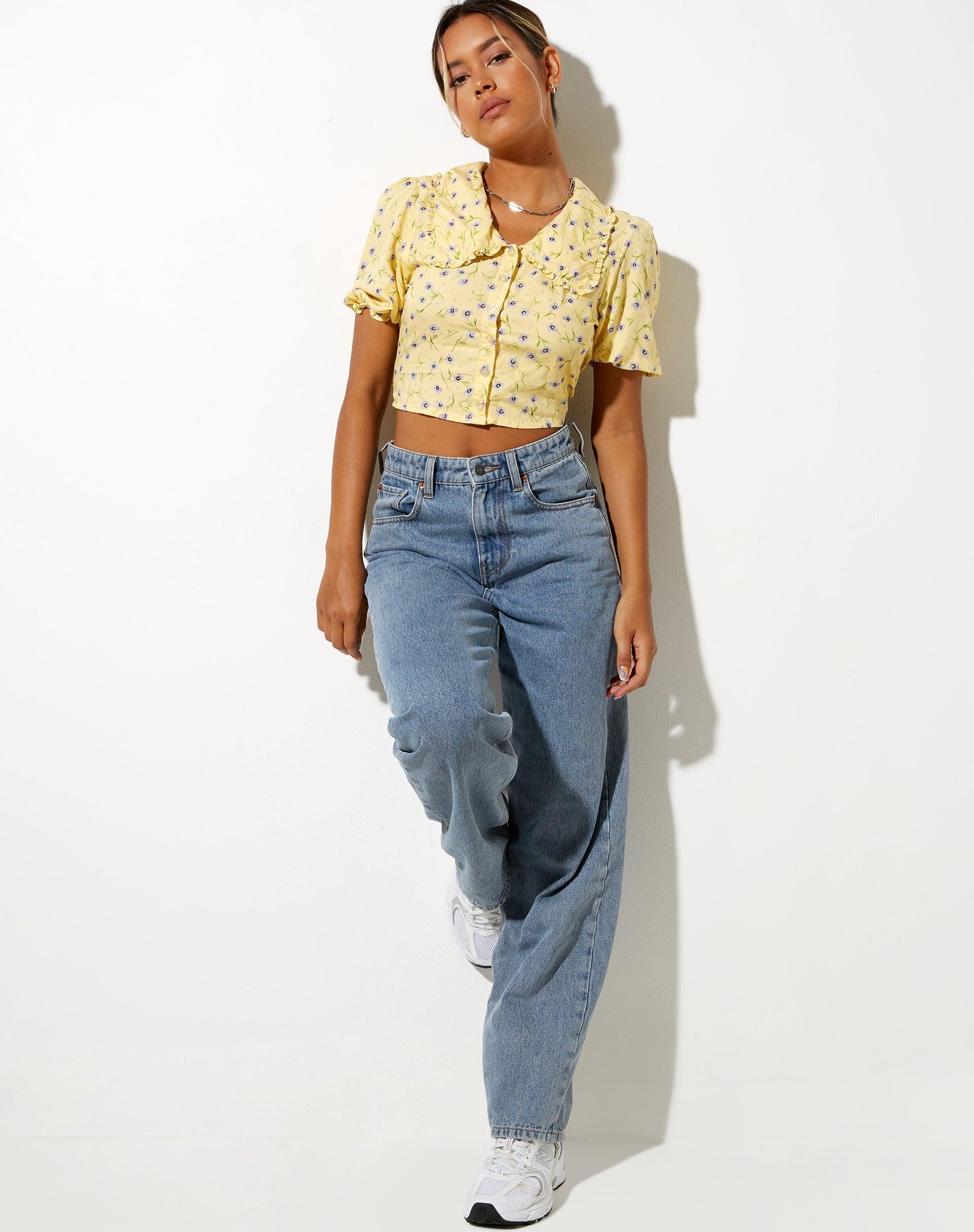 Tucci Top in Wild Flower Lemon Drop Product Image