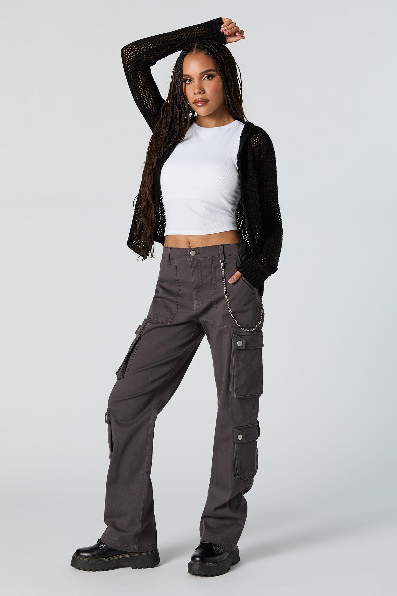 Open Knit Zip-Up Hoodie Female Product Image
