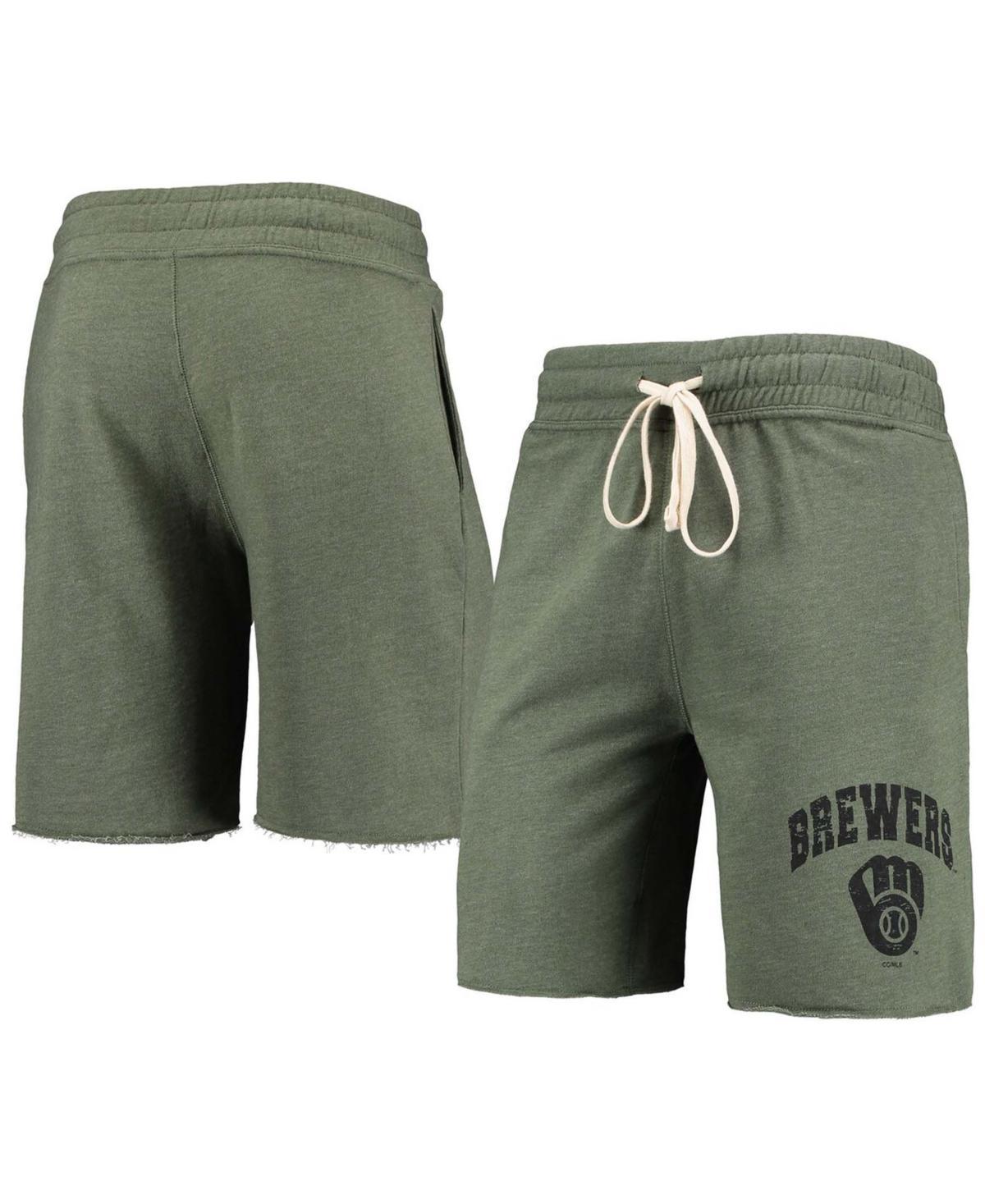 Men's Concepts Sport Heathered Olive Milwaukee Brewers Mainstream Tri-Blend Shorts, Size: 2XL, Green Product Image