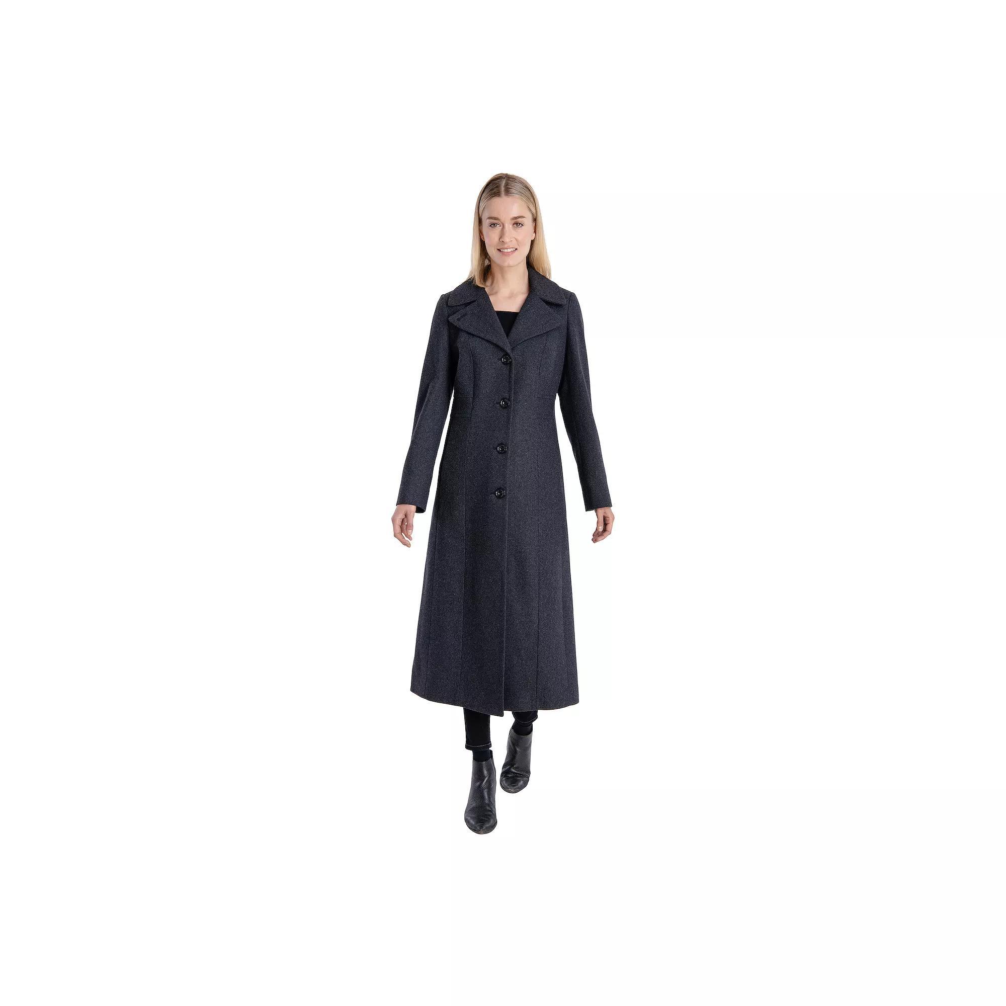 Women's TOWER by London Fog Long Wool-Blend Coat, Size: XL, Grey Product Image