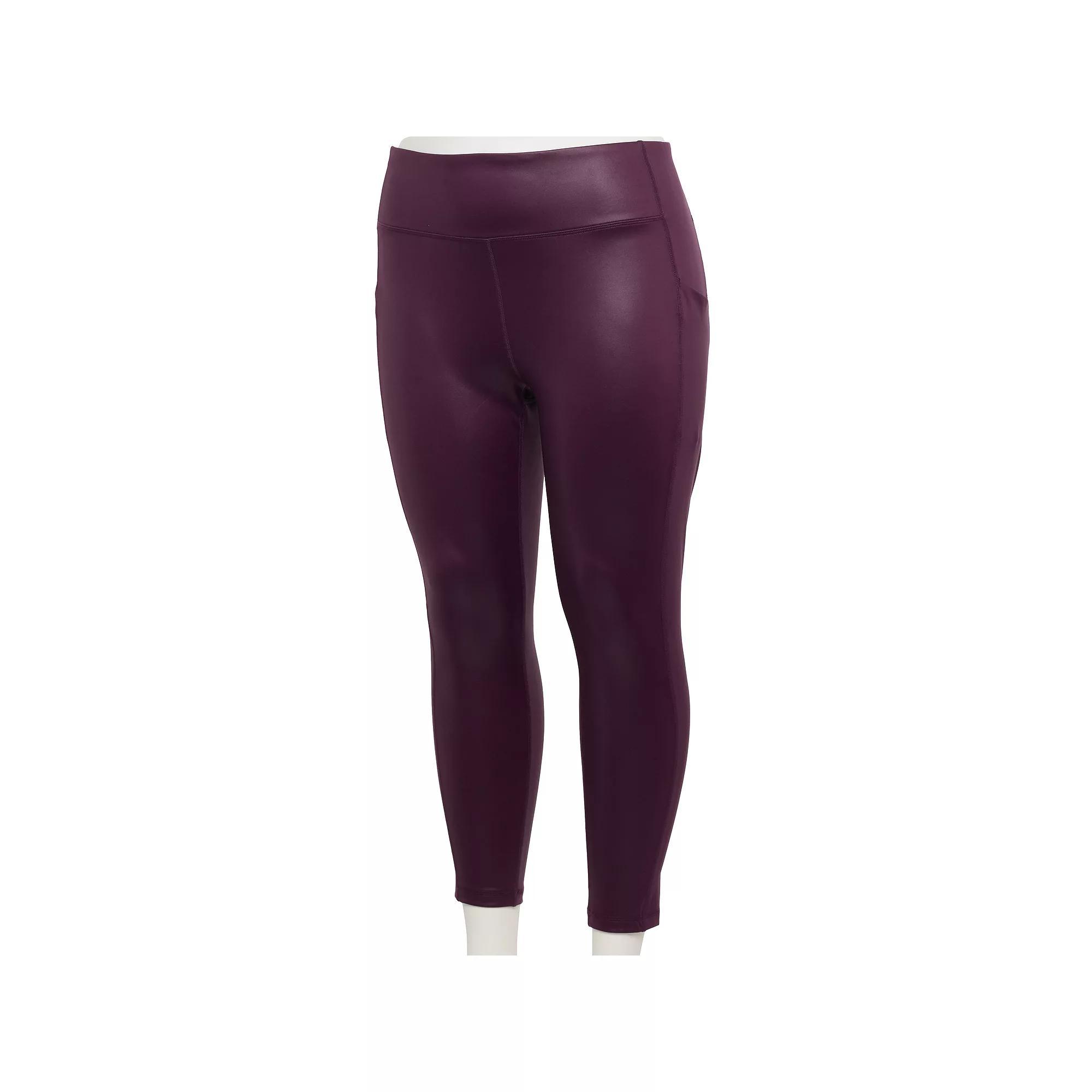 Plus Size Tek Gear® Ultrastretch High-Waisted Side Pocket 7/8 Leggings, Women's, Size: 1XL, Purple Shine Product Image