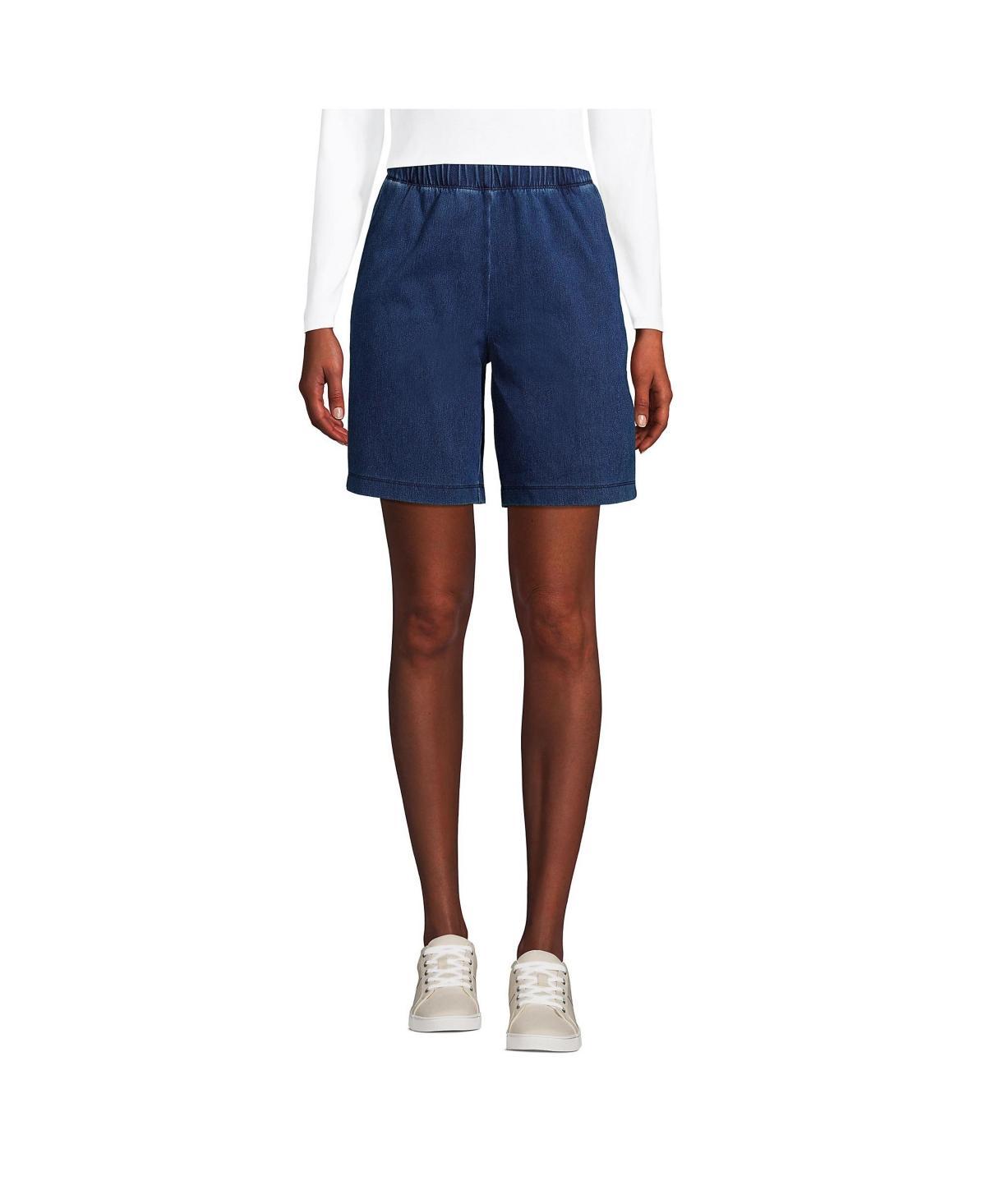 Womens Lands End Sport Knit Pull-On Shorts Medium Blue Product Image