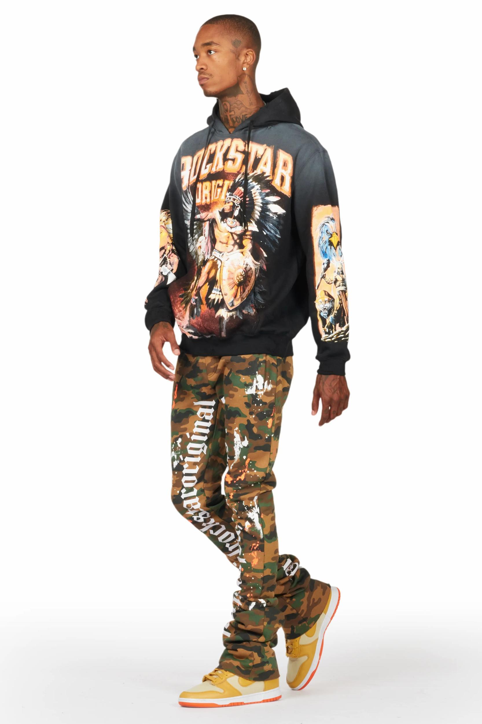Adwin Painter Faded Camo Super Stacked Flare Pants Male Product Image