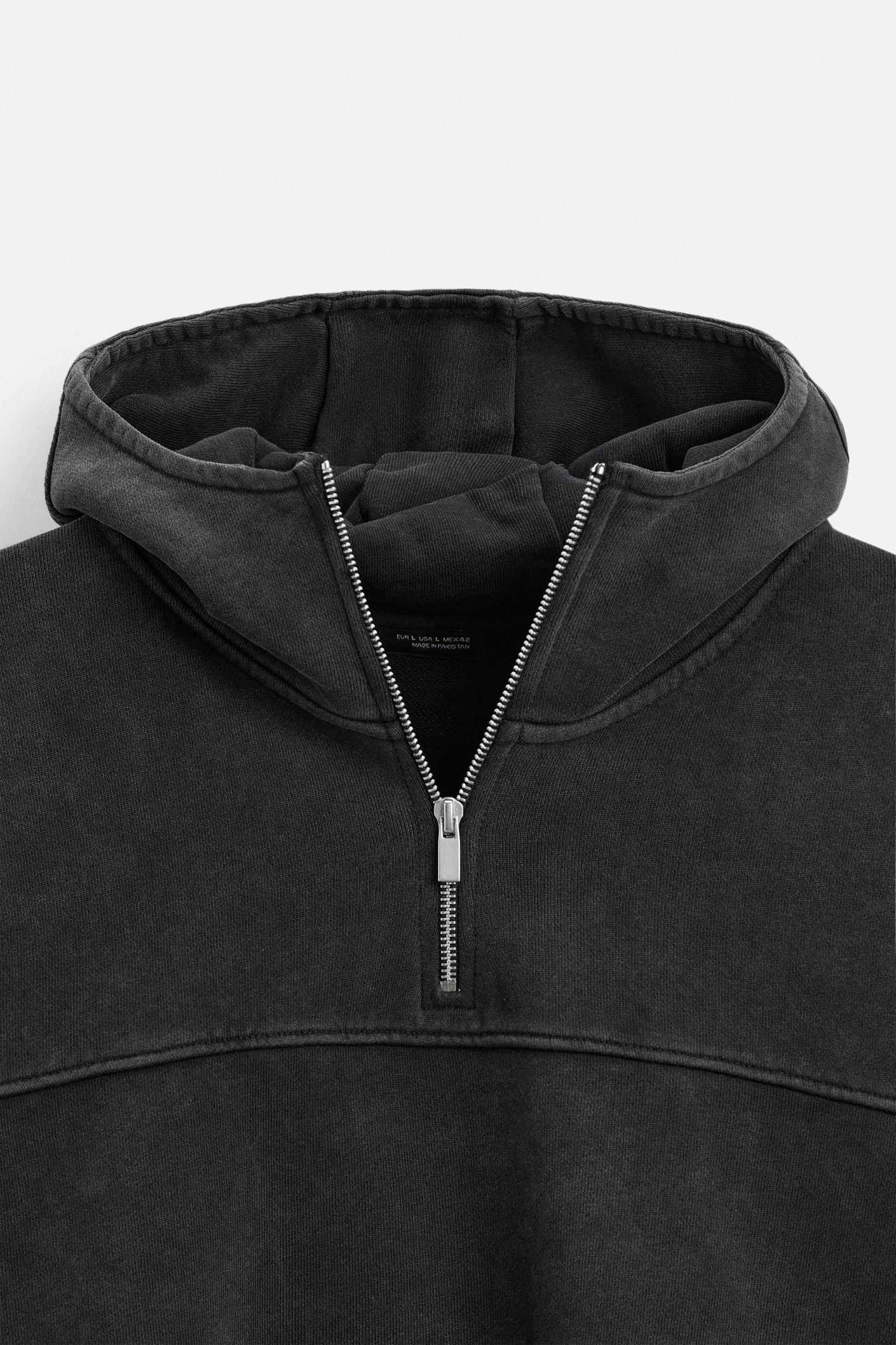 WASHED QUARTER-ZIP HOODIE Product Image