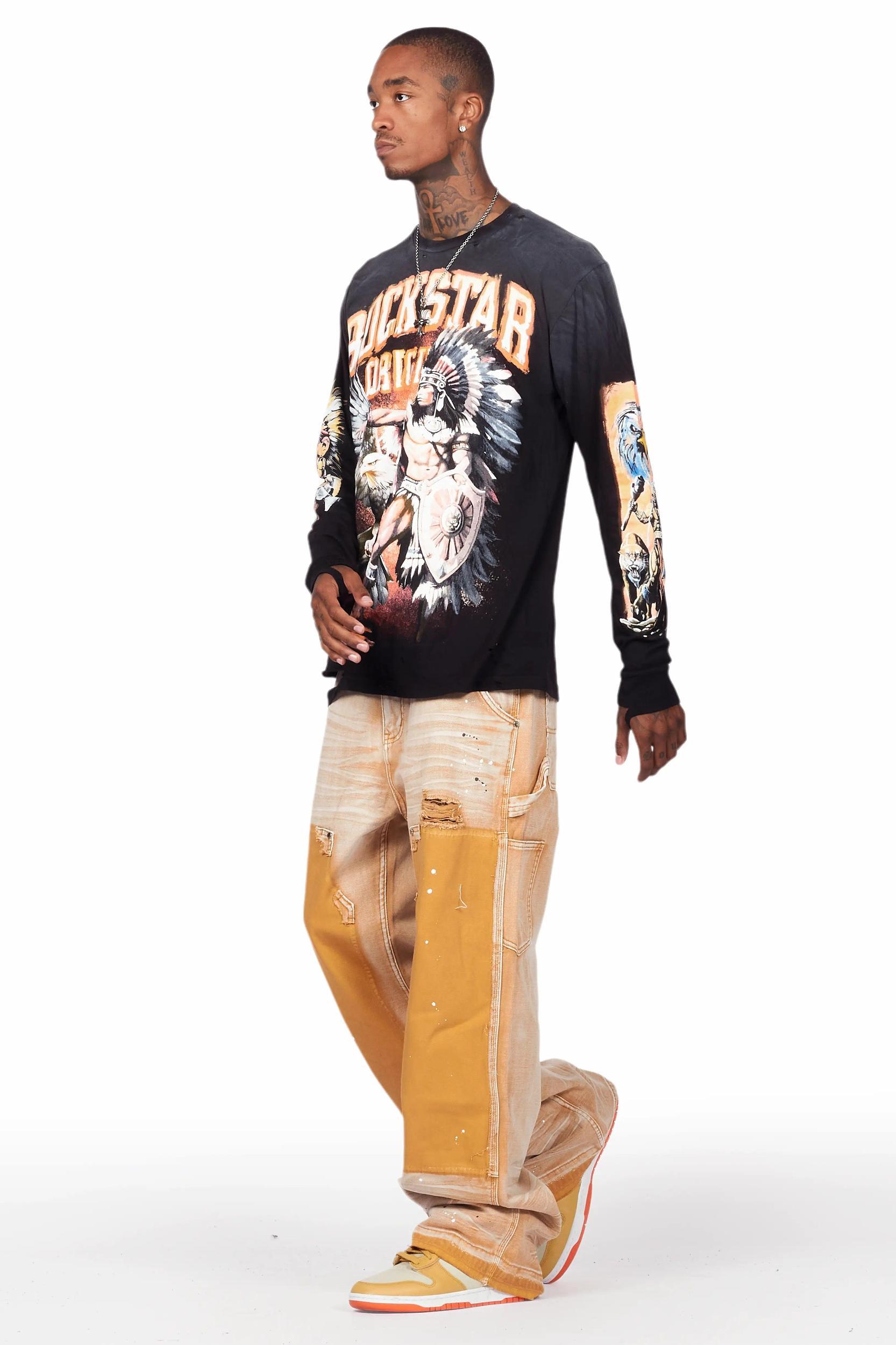 Naveen Beige Baggy Fit Jean Male Product Image