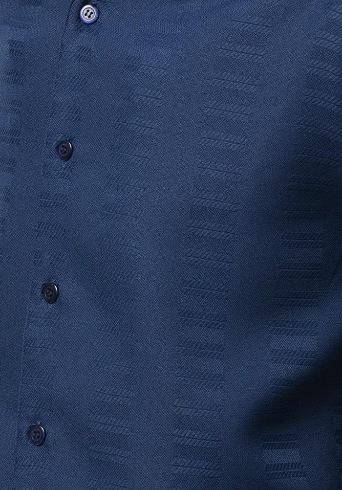 Navy Tone-on-Tone 2 Piece Long Sleeve Walking Suit Set Product Image