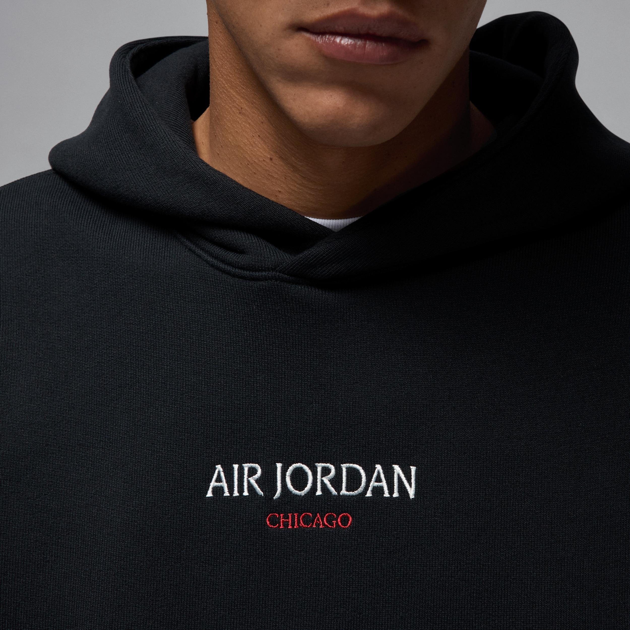 Men's Air Jordan Wordmark Chicago Fleece Pullover Hoodie Product Image