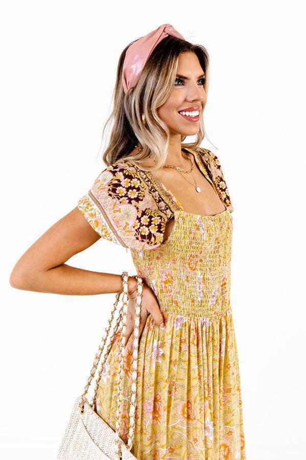 Sea Divine Smocked Maxi In Primrose Yellow Product Image