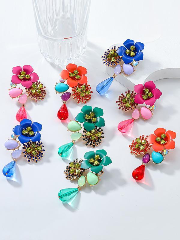 Flower Shape Drop Earrings Product Image