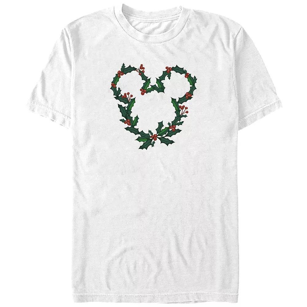 Disney's Mickey Mouse Christmas Wreath Design Big & Tall Graphic Tee, Men's, Size: 4XL, White Product Image