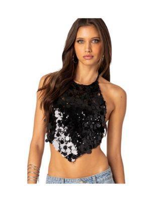 Edikted Caelia Sequin Open Back Top Product Image