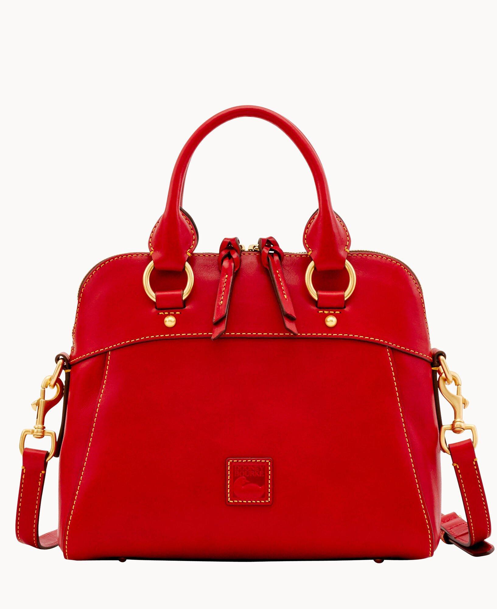 Dooney & Bourke Womens Florentine Cameron Leather Satchel Bag in Pale Blue Product Image