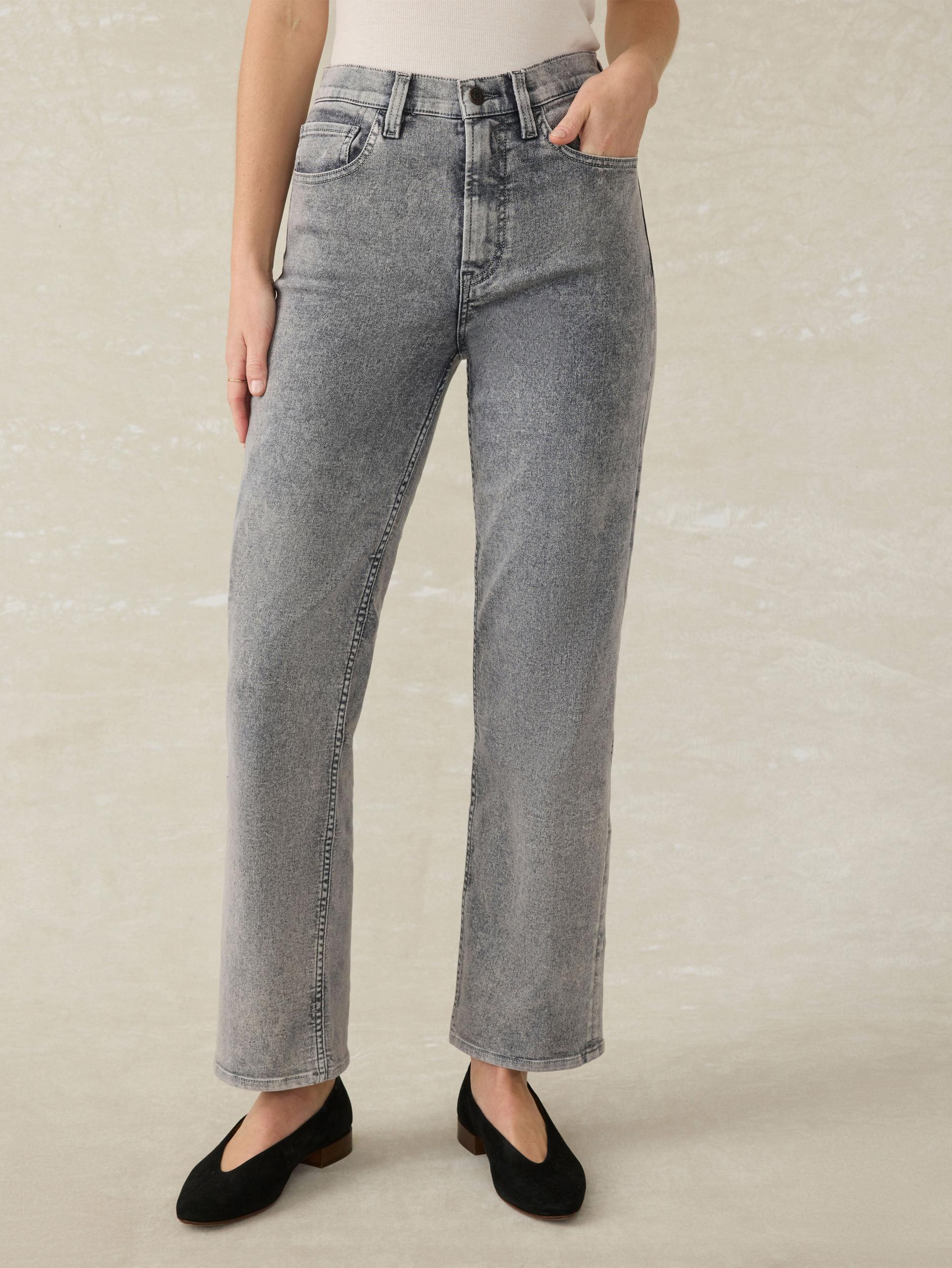 Slim Straight Sunwashed Denim - Washed Black Female Product Image