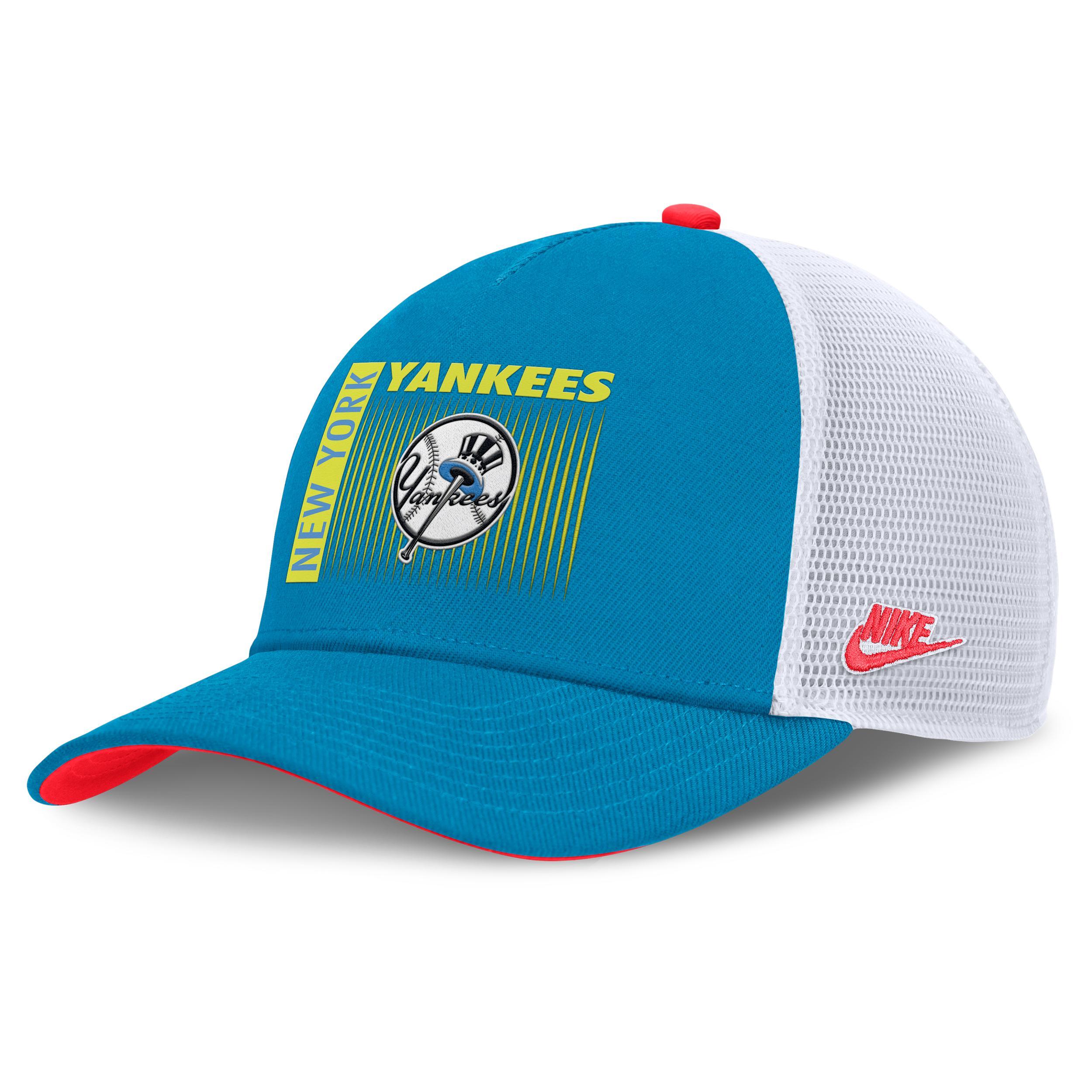 New York Yankees Neon 90s Rise Nike Men's Dri-FIT MLB Trucker Adjustable Hat Product Image
