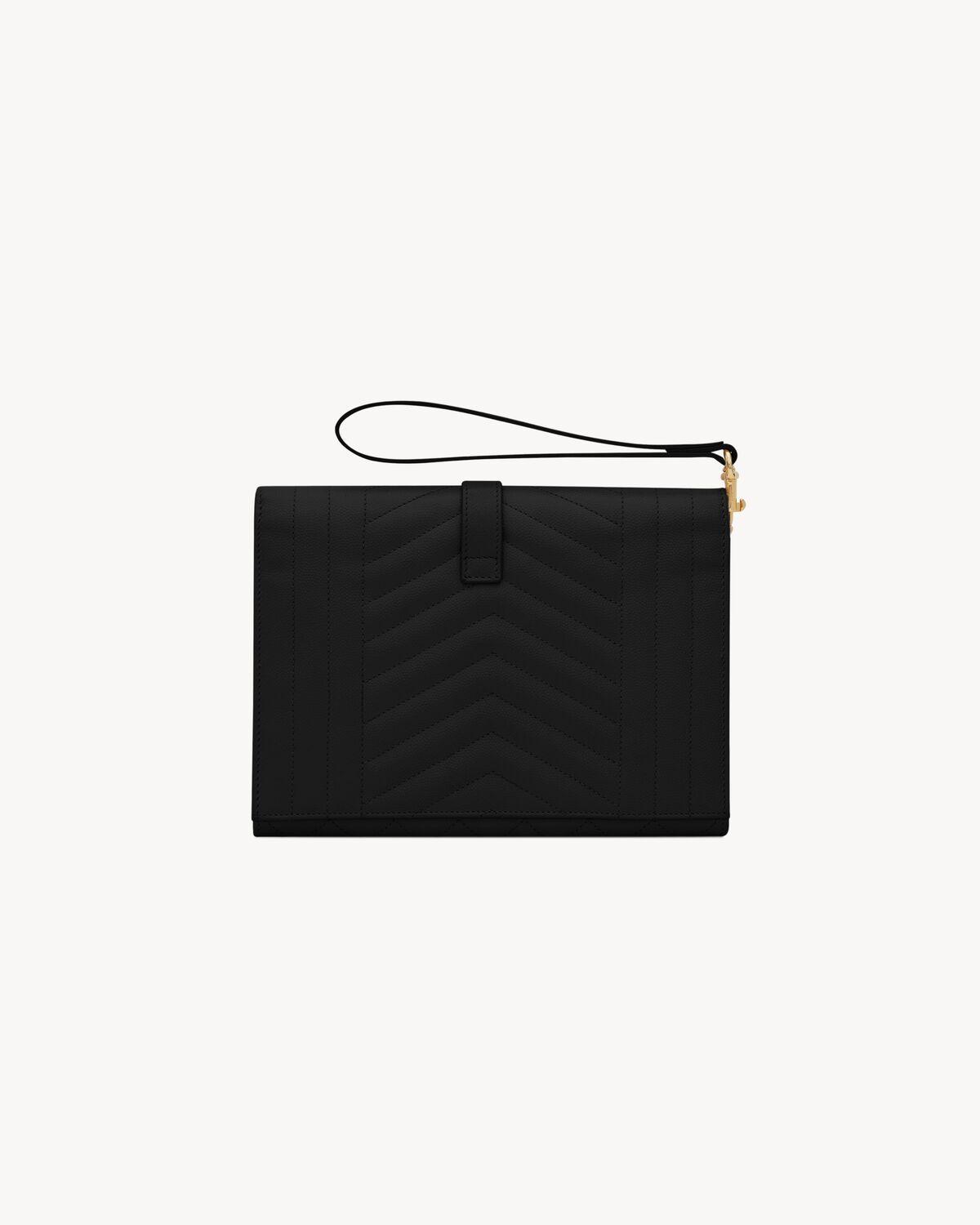 envelope flap pouch in mix matelassé grain de poudre leather Product Image