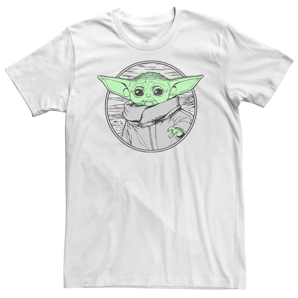 Big & Tall Star Wars: The Mandalorian Grogu The Force Circle Fill Tee, Men's, Size: XL Tall, Grey Heather Product Image