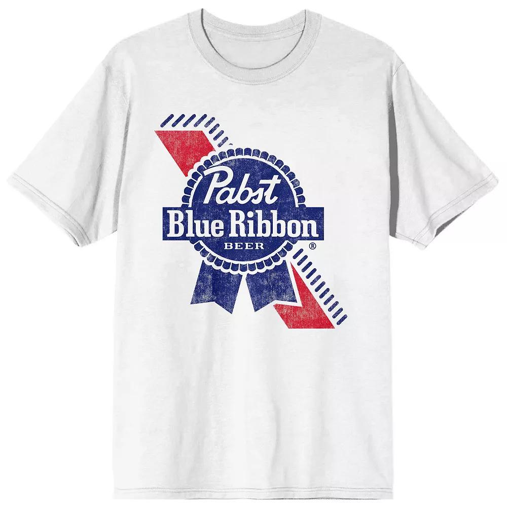 Men's Pabst Blue Ribbon Logo Tee, Size: Large, White Product Image