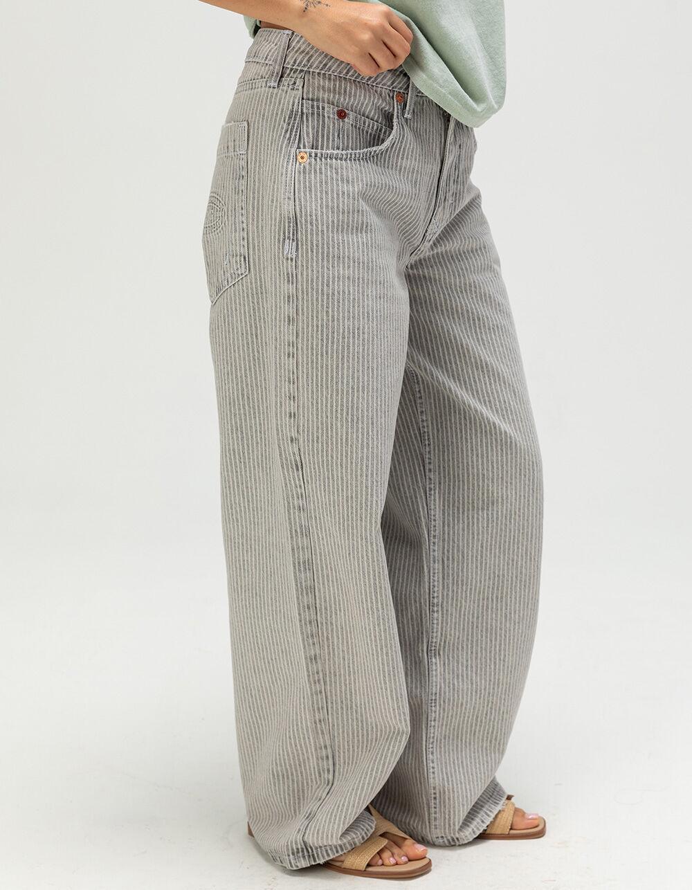 BDG Urban Outfitters Jaya Ticking Stripe Womens Low Rise Wide Leg Jeans Product Image