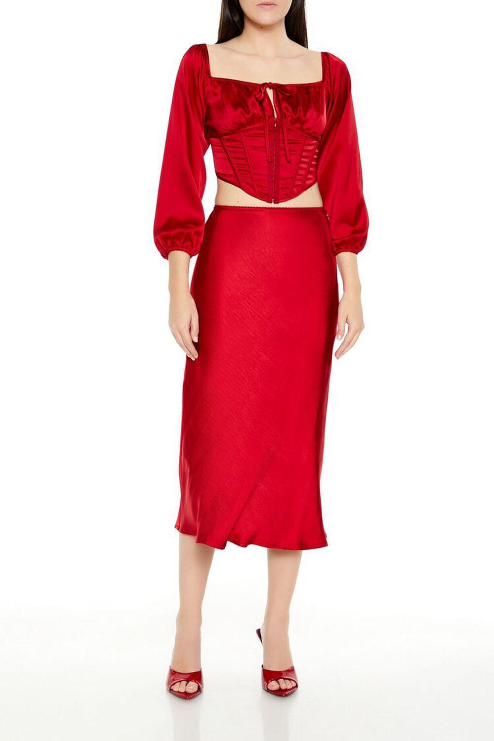 Satin Corset Crop Top | Forever 21 Product Image