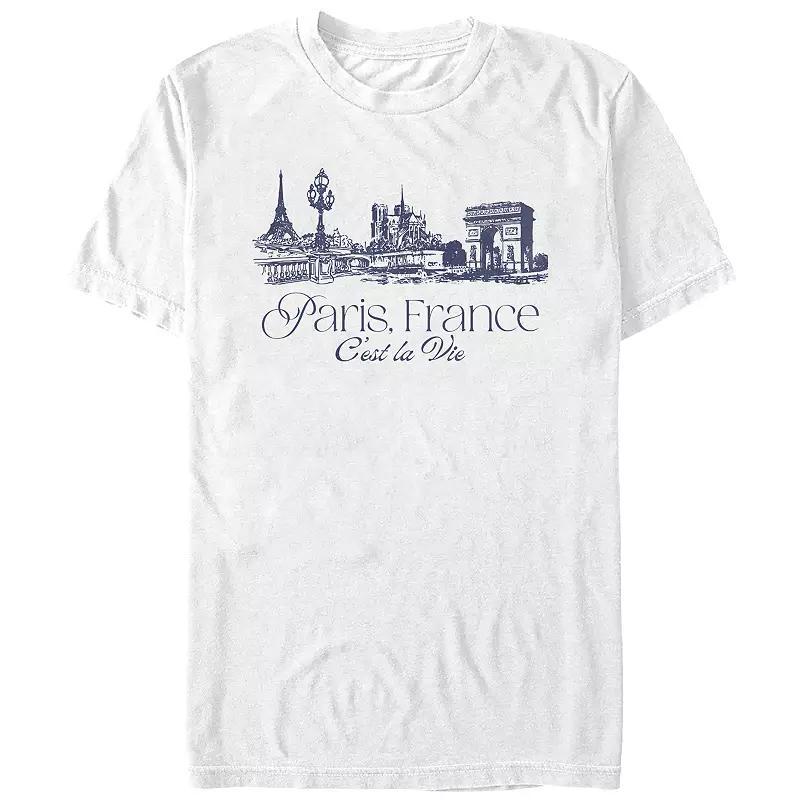 Men's Paris, France C'est La Vie Graphic Tee, Size: Medium, White Product Image