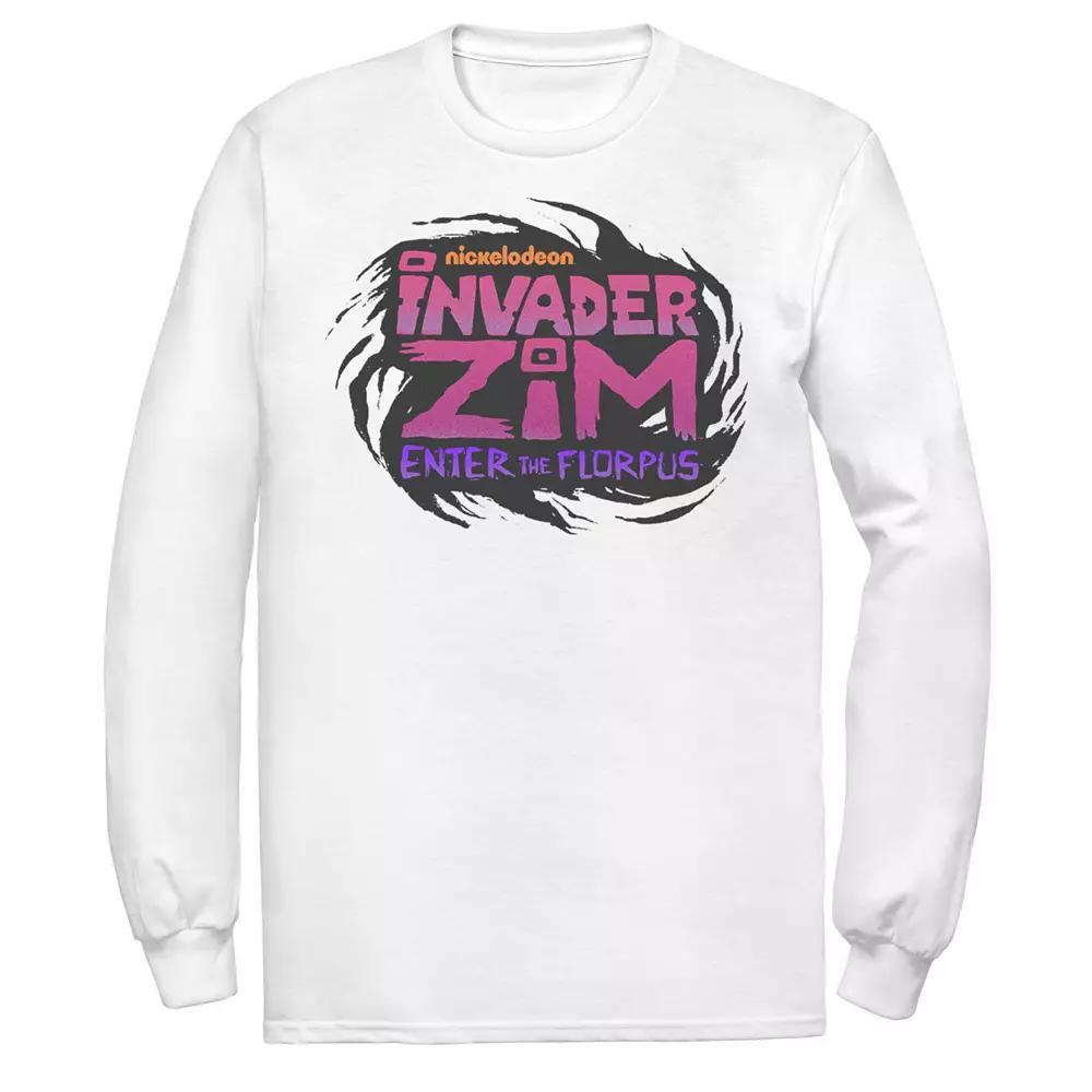 Men's Nickelodeon Invader Zim Enter Florpus Logo Long Sleeve Graphic Tee, Size: XL, White Product Image