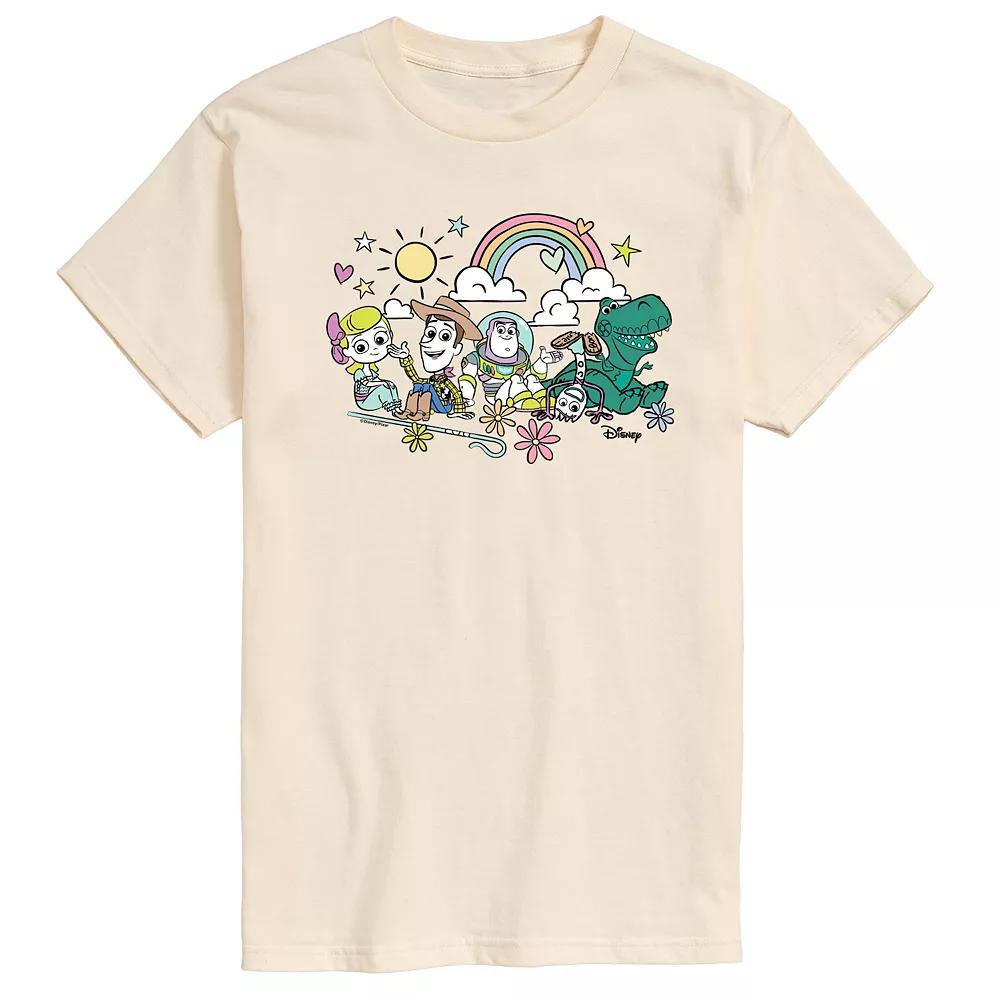 Disney / Pixars Toy Story 4 Mens Group Sitting Graphic Tee Ivory Product Image