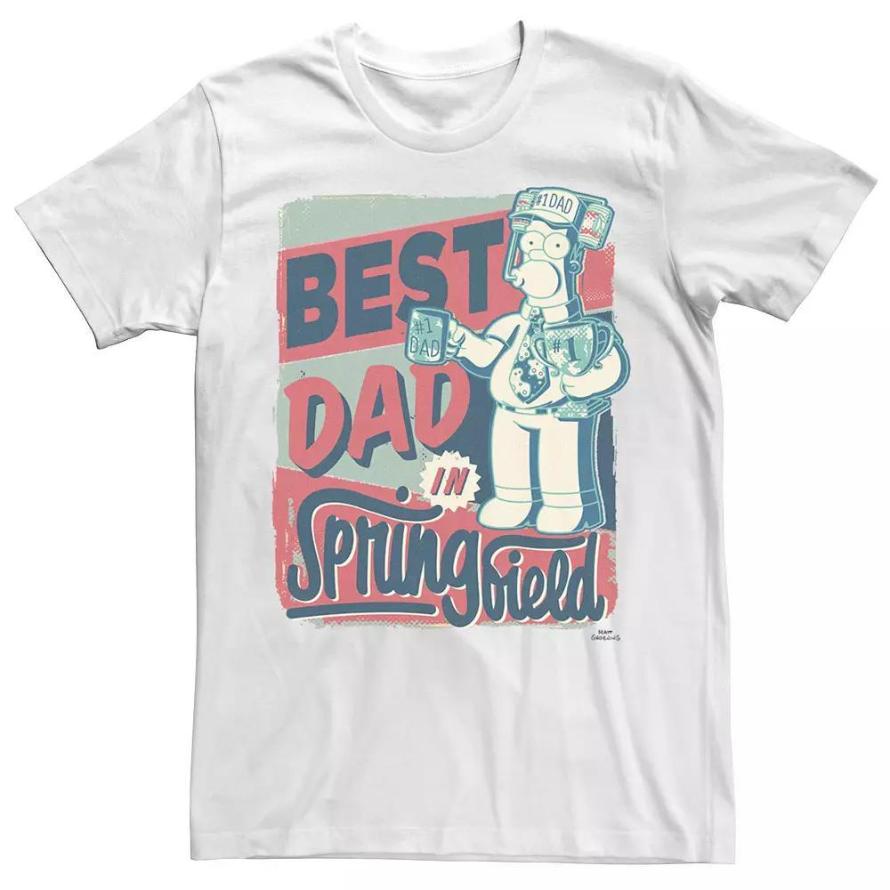 Men's The Simpsons Homer Best Dad In Springfield Tee, Size: XL, White Product Image